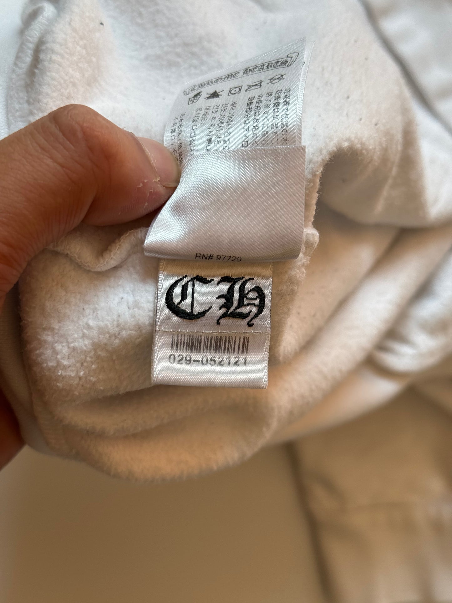 Chrome Hearts White Zip Up