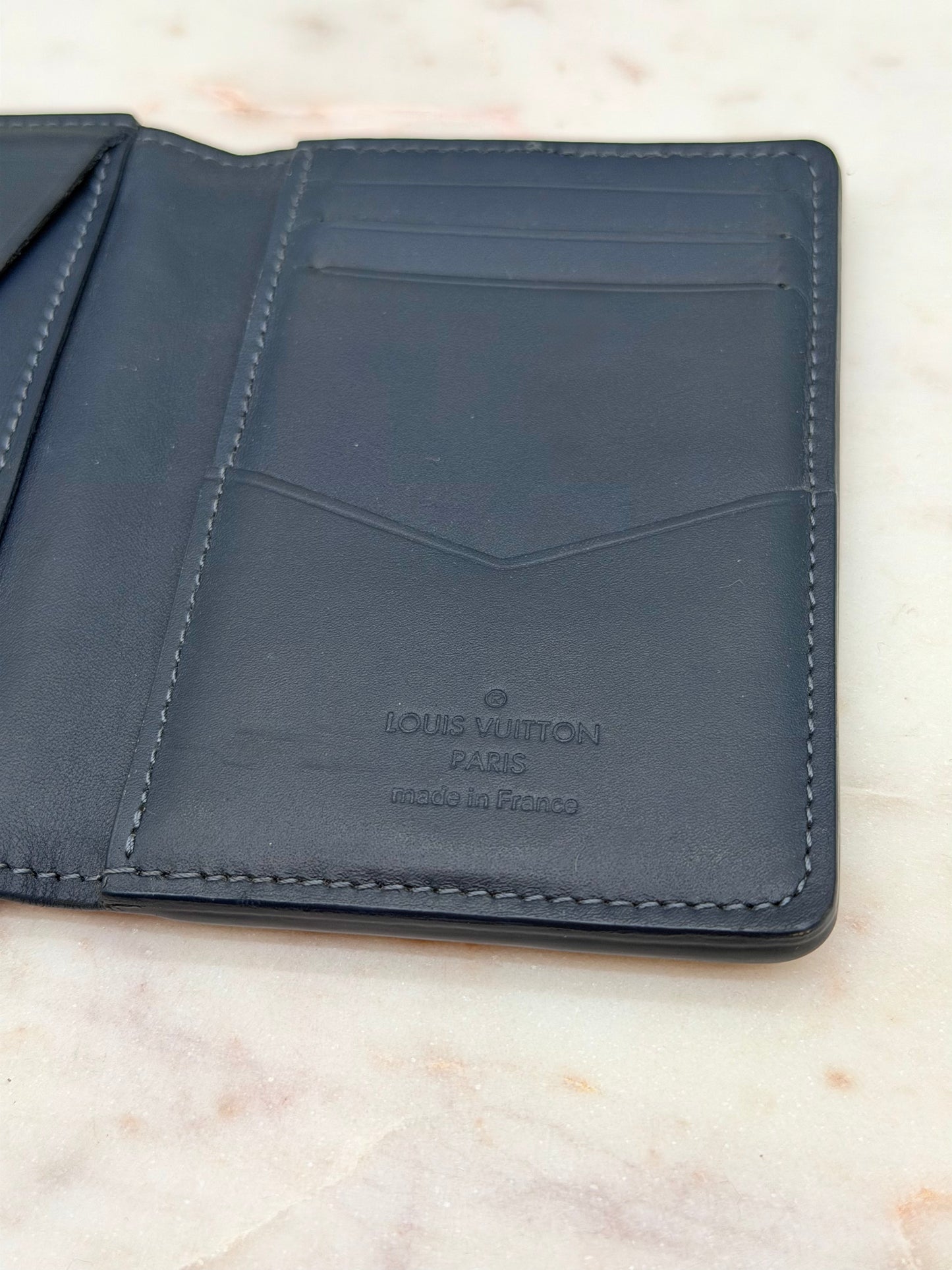 Louis Vuitton Pocket Organizer Monogram Shadow Navy