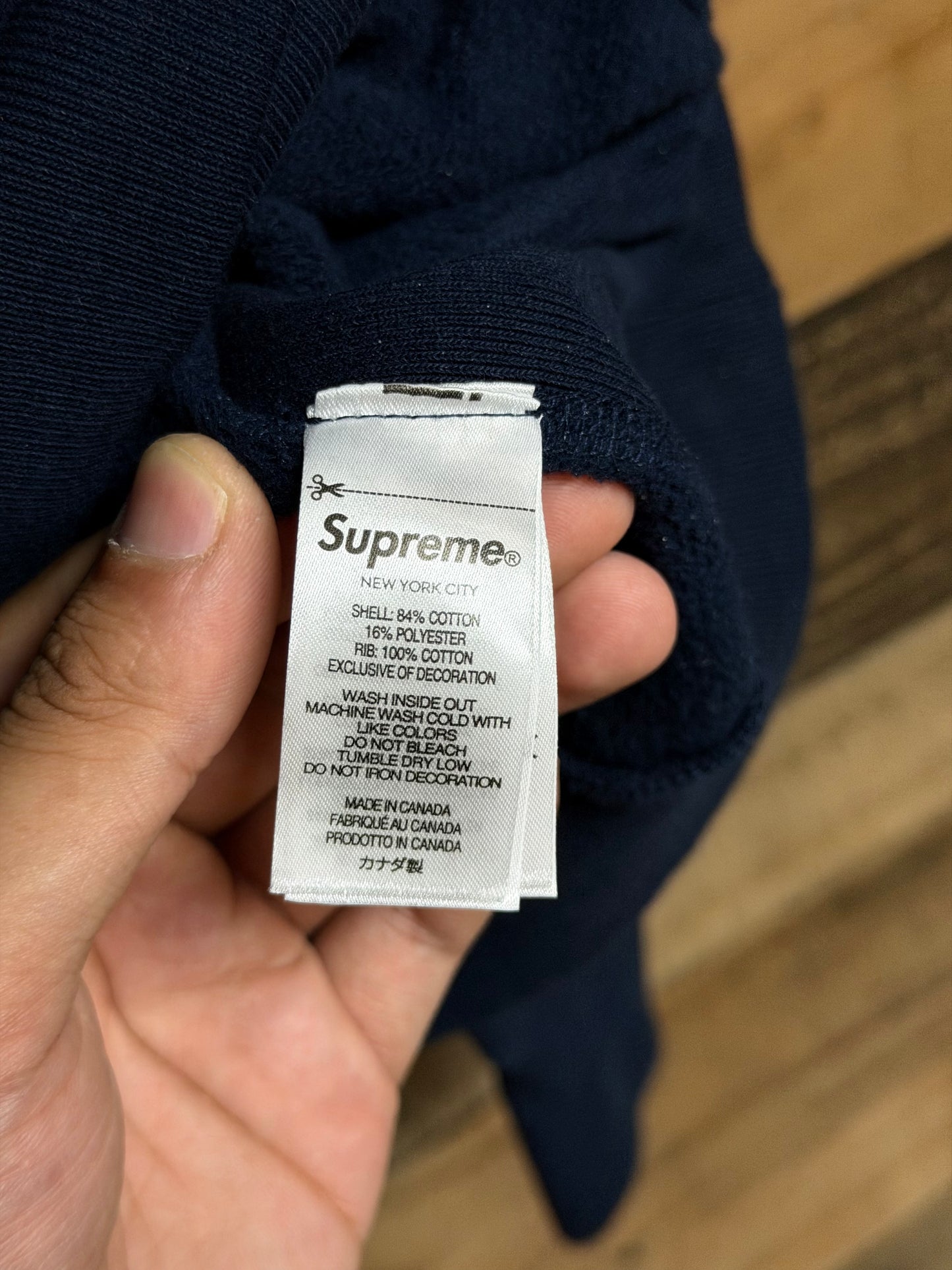 Supreme Navy Box Logo Hoodie