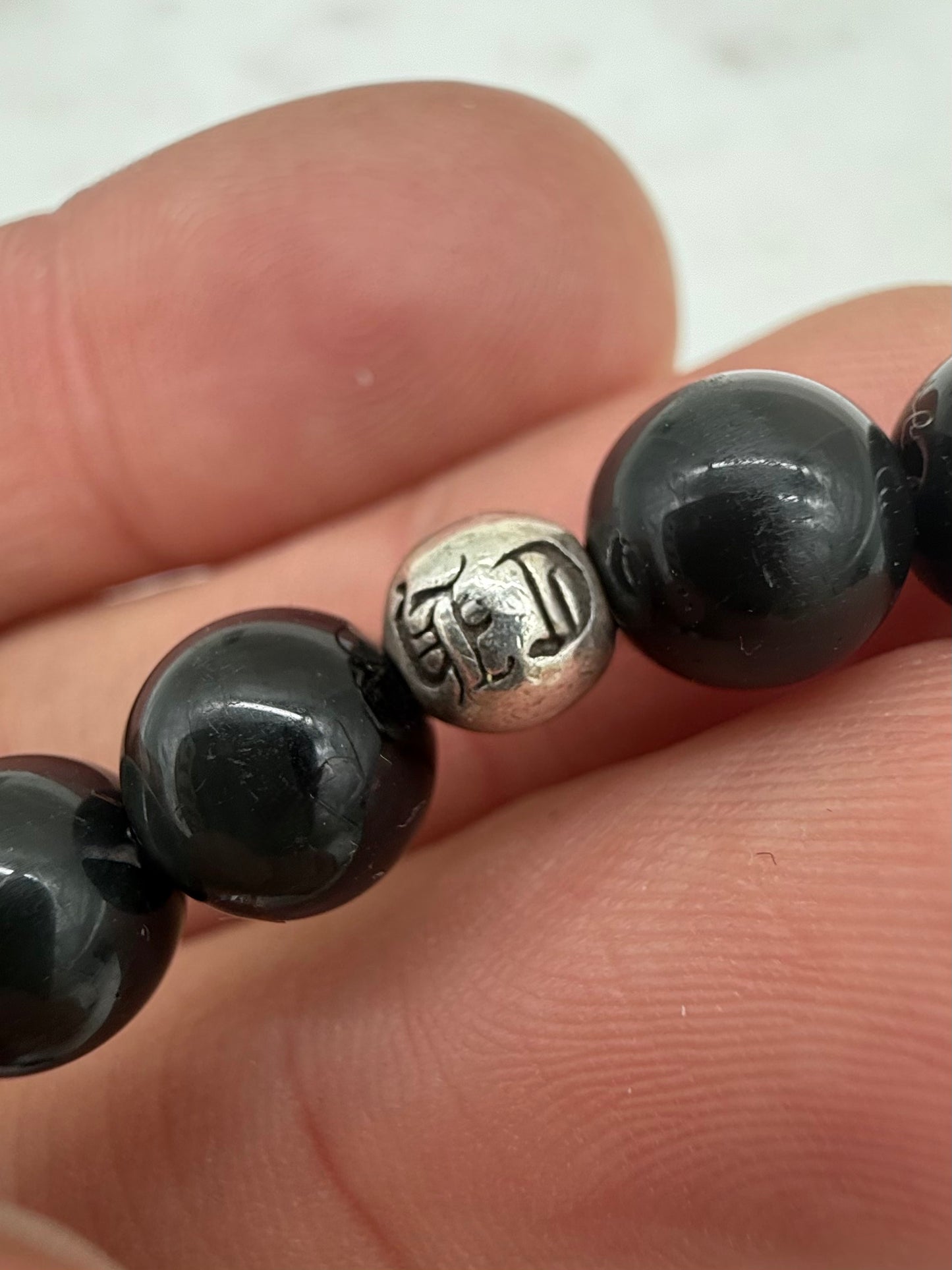Chrome Hearts Turquoise and Obsidian Beaded Bracelet