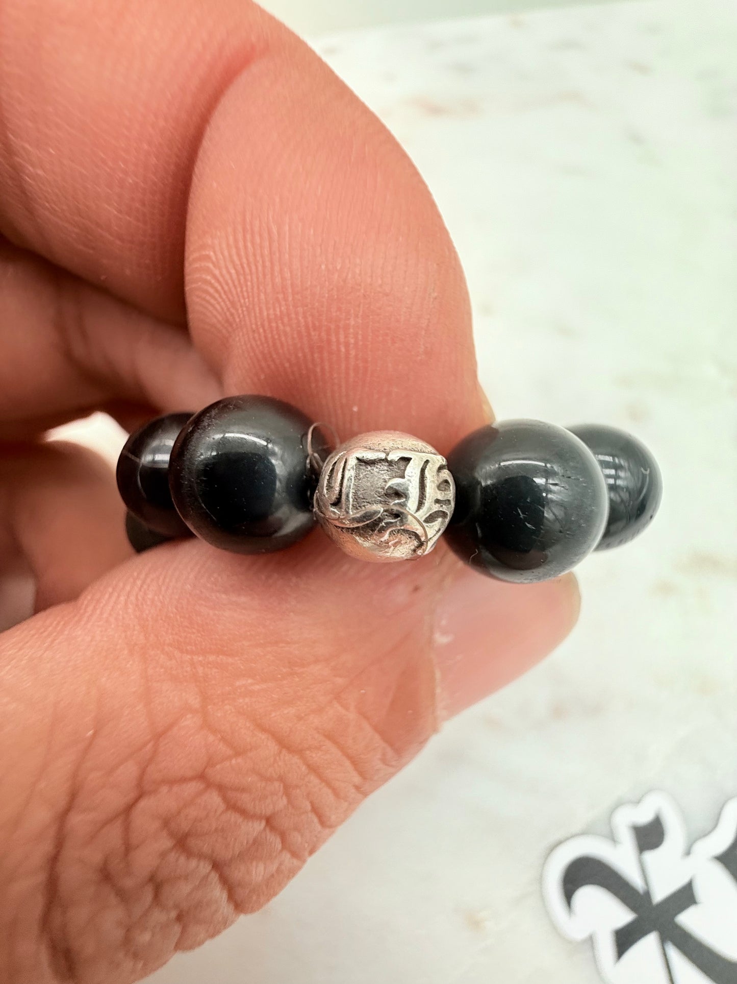 Chrome Hearts Turquoise and Obsidian Beaded Bracelet