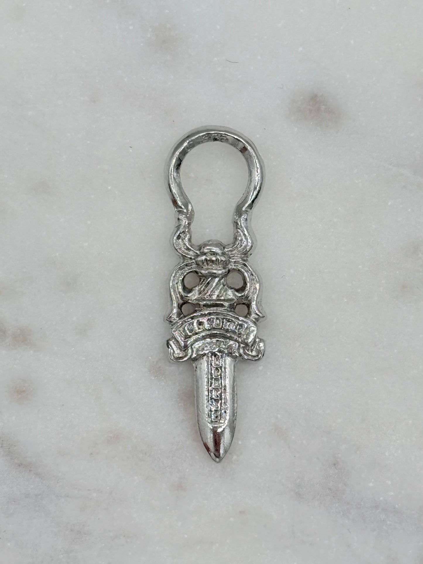 Chrome Hearts Rhodium Dagger Pendant