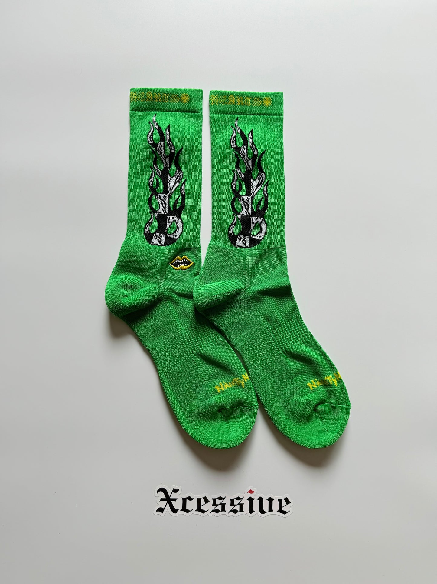 Chrome Hearts Matty Boy Green Flames Socks