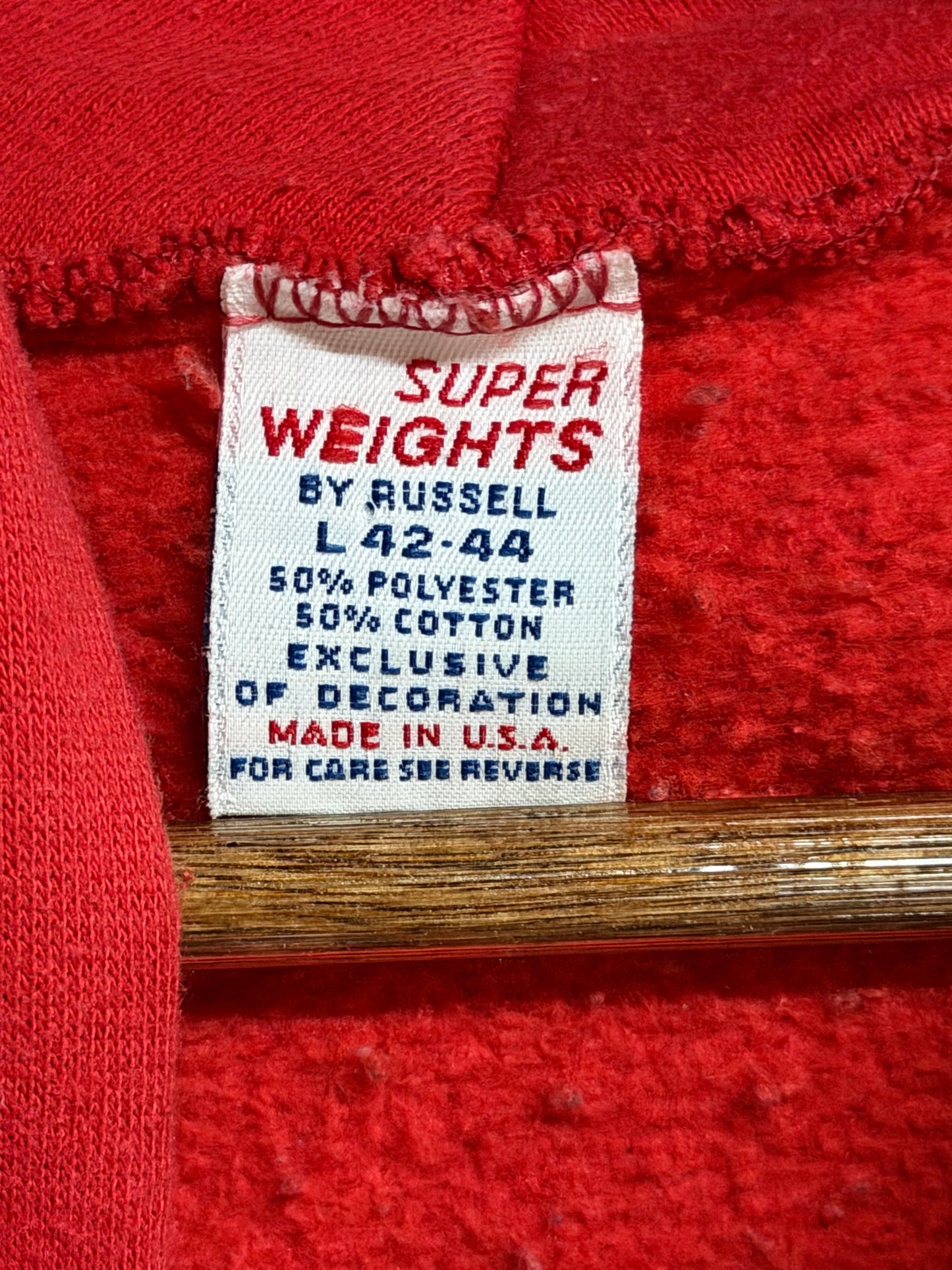 Vintage Russell Athletic Super Weights Red Hoodie