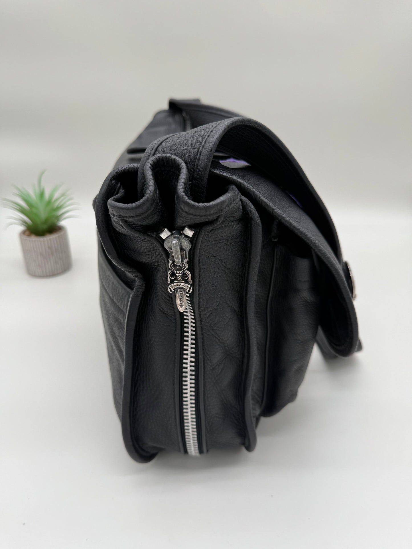 Chrome Hearts Purple Cross Patch Gunslinger Messenger Bag