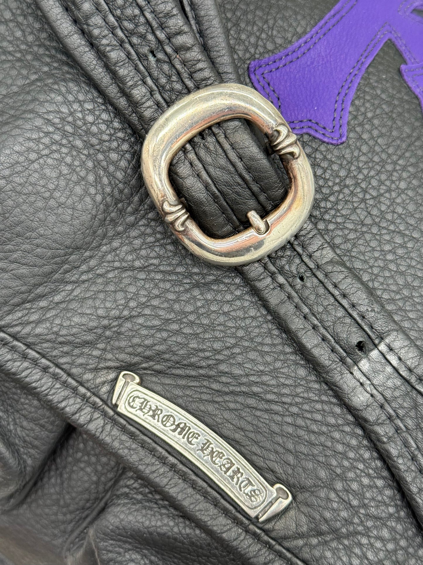 Chrome Hearts Purple Cross Patch Gunslinger Messenger Bag