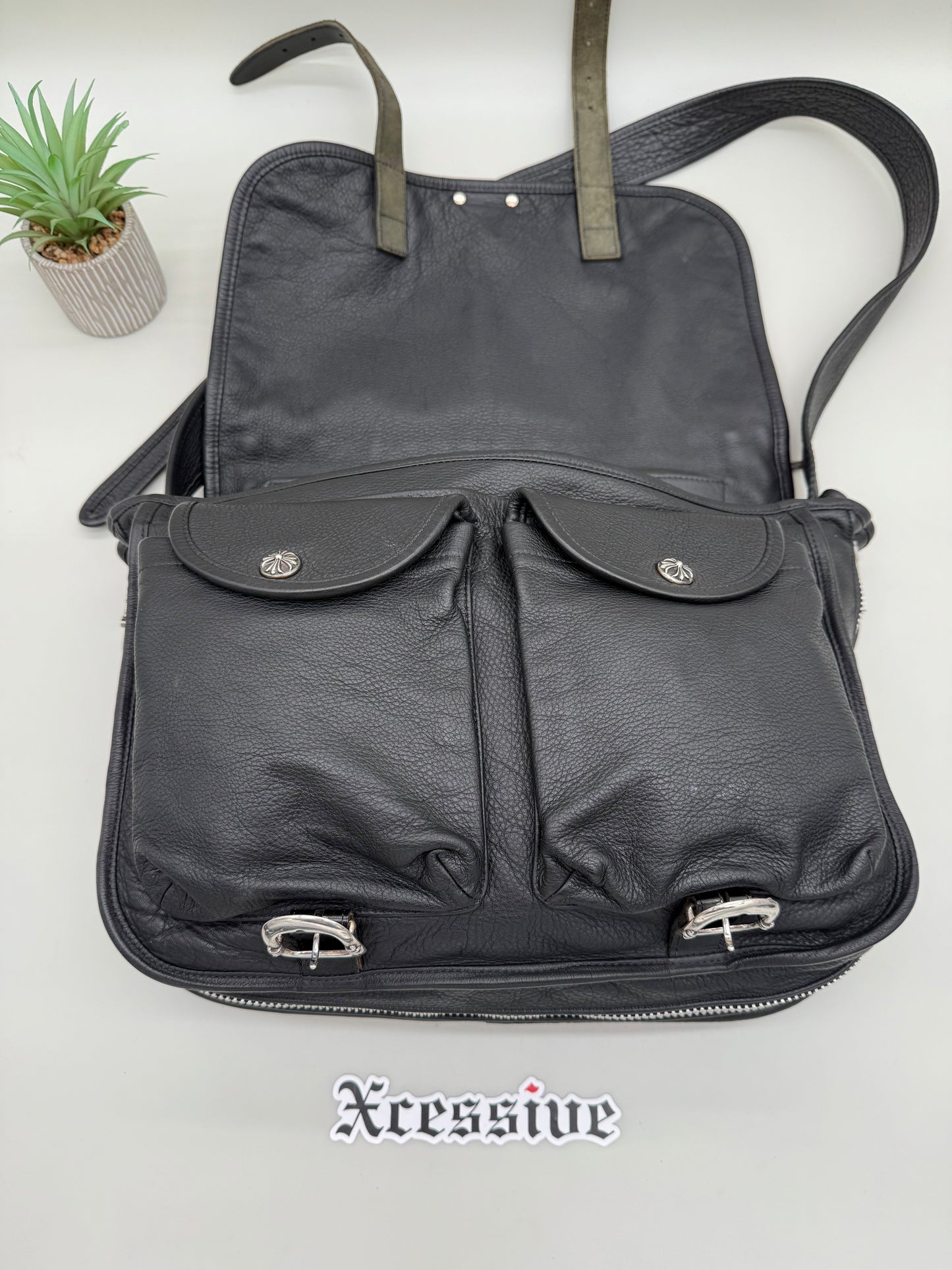 Chrome Hearts Purple Cross Patch Gunslinger Messenger Bag