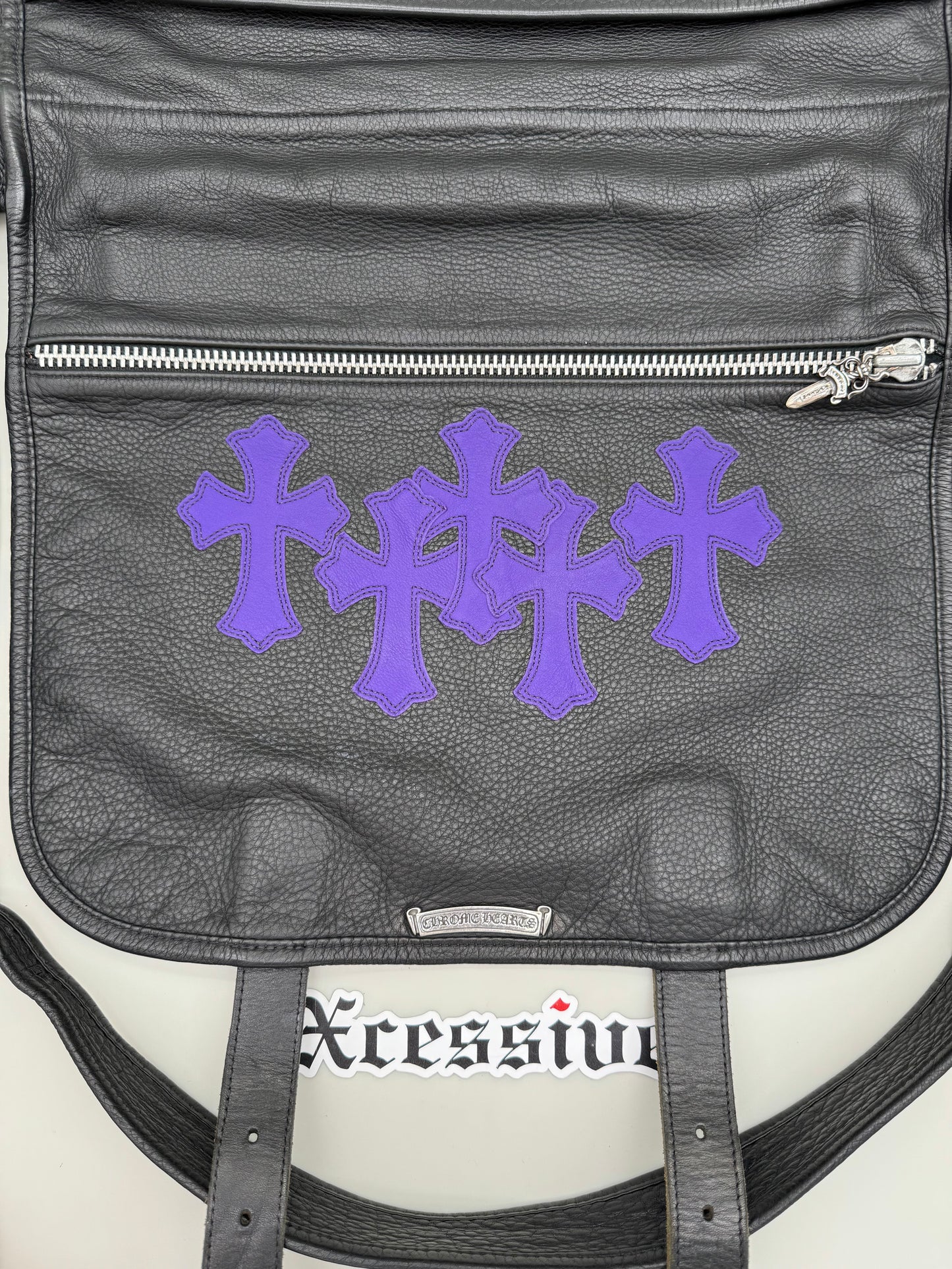 Chrome Hearts Purple Cross Patch Gunslinger Messenger Bag