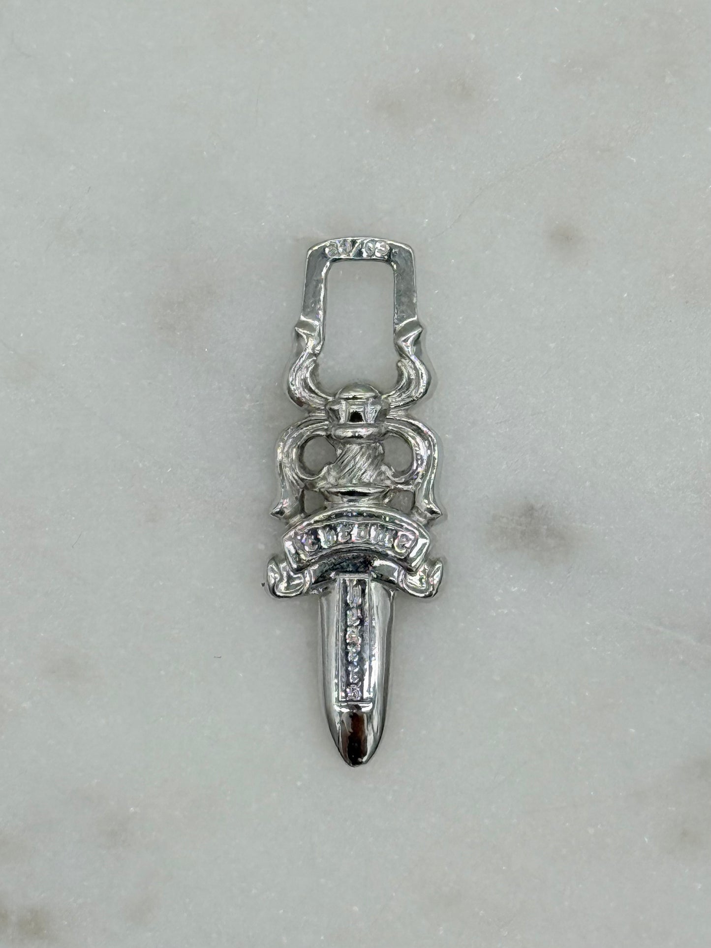 Chrome Hearts Rhodium #5 Dagger Pendant