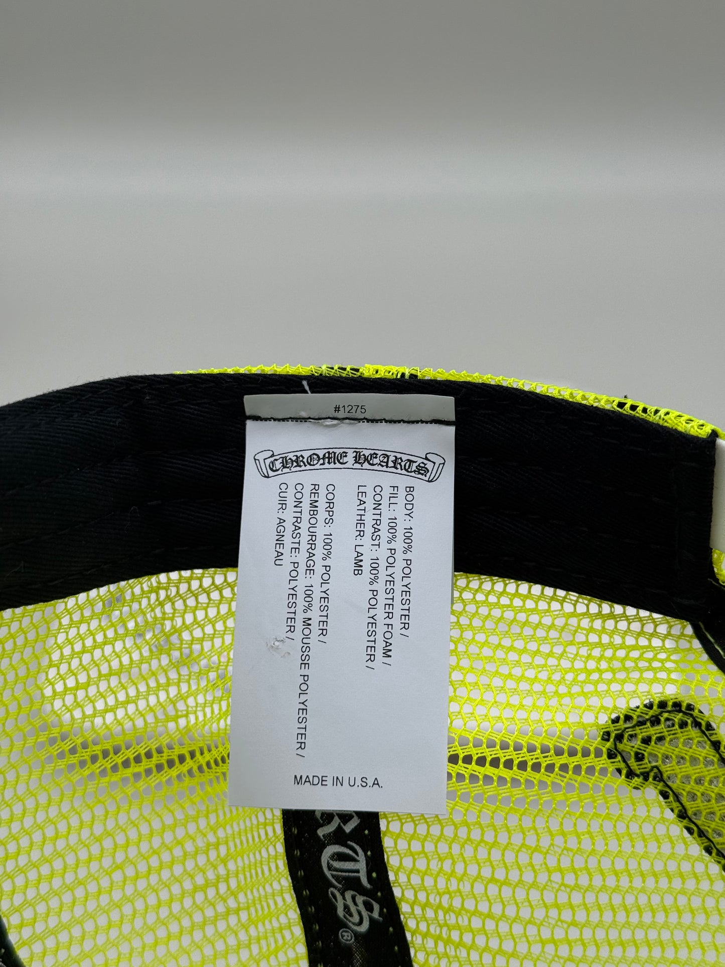 Chrome Hearts Cemetery Hat Neon Yellow