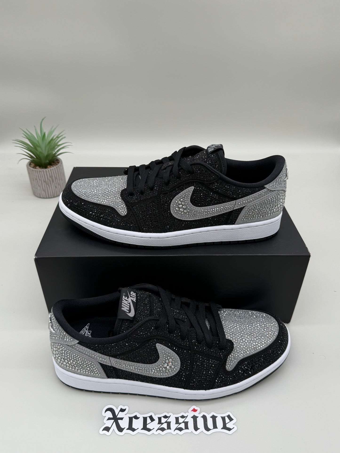 Jordan 1 Low Swarovski Stealth