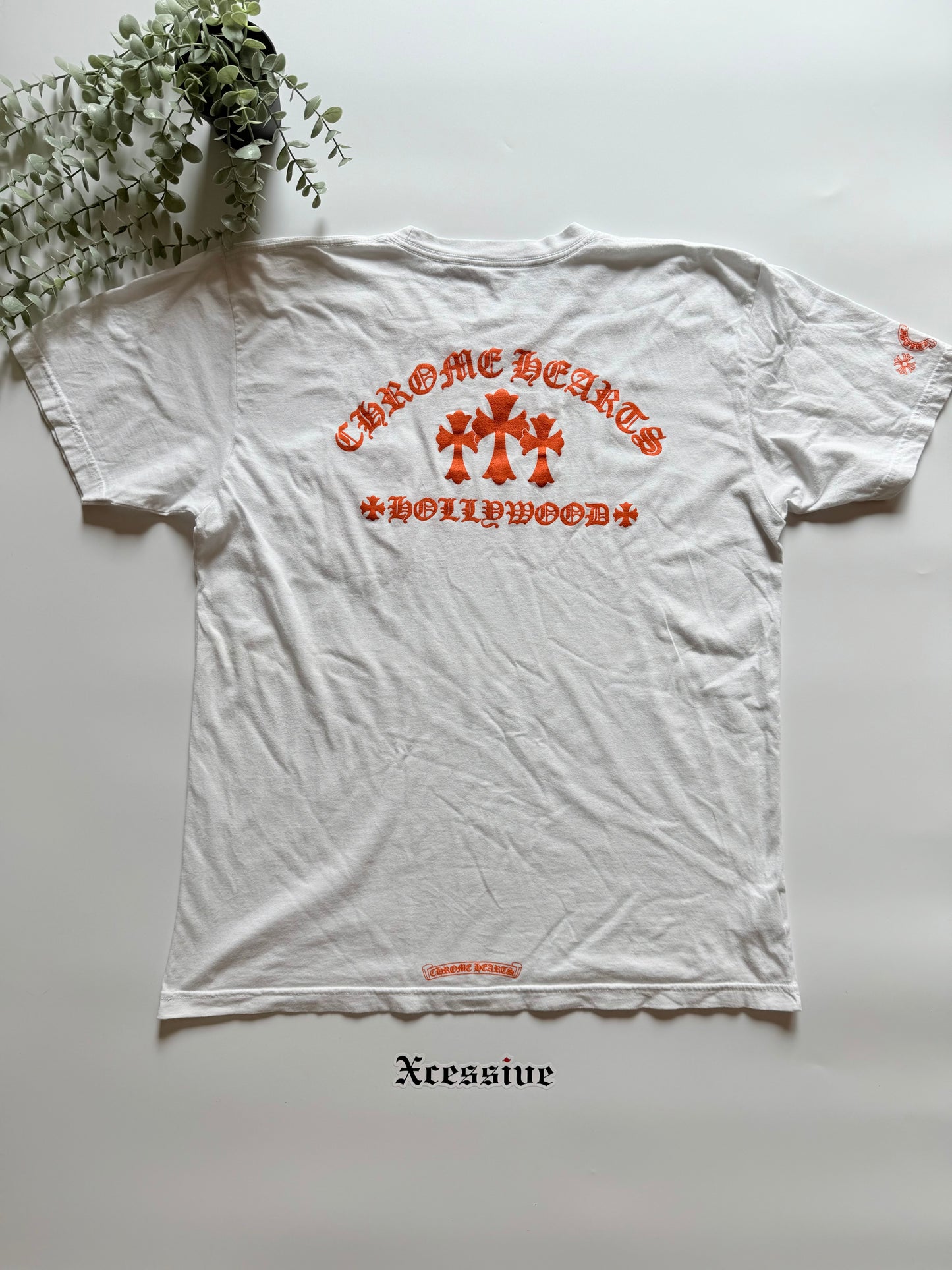 Chrome Hearts Triple Cross Orange/White Tee