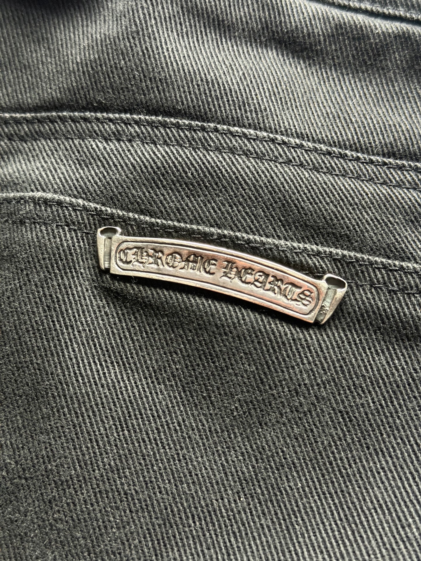 Chrome Hearts Fleur Knee Cross Patch Jeans