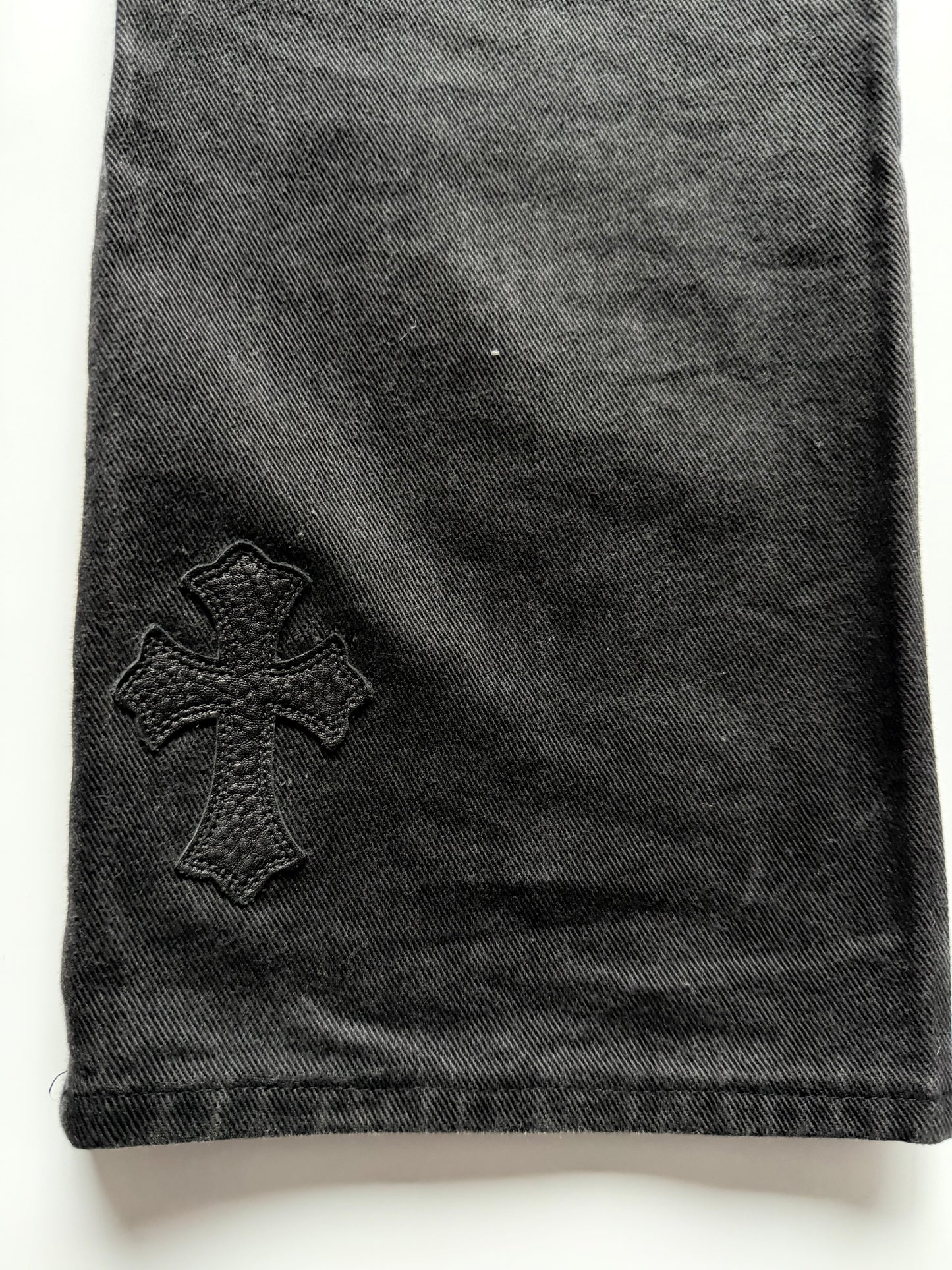 Chrome Hearts Fleur Knee Cross Patch Jeans