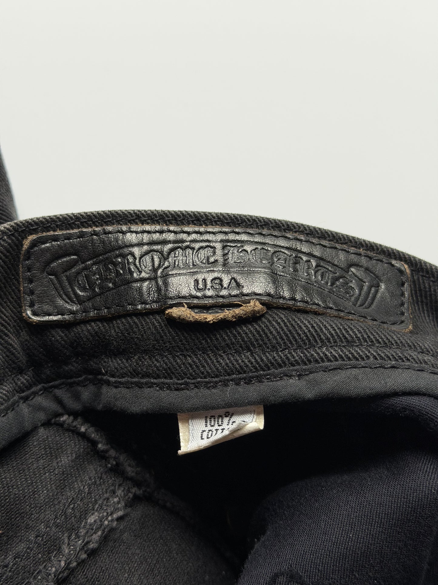 Chrome Hearts Fleur Knee Cross Patch Jeans