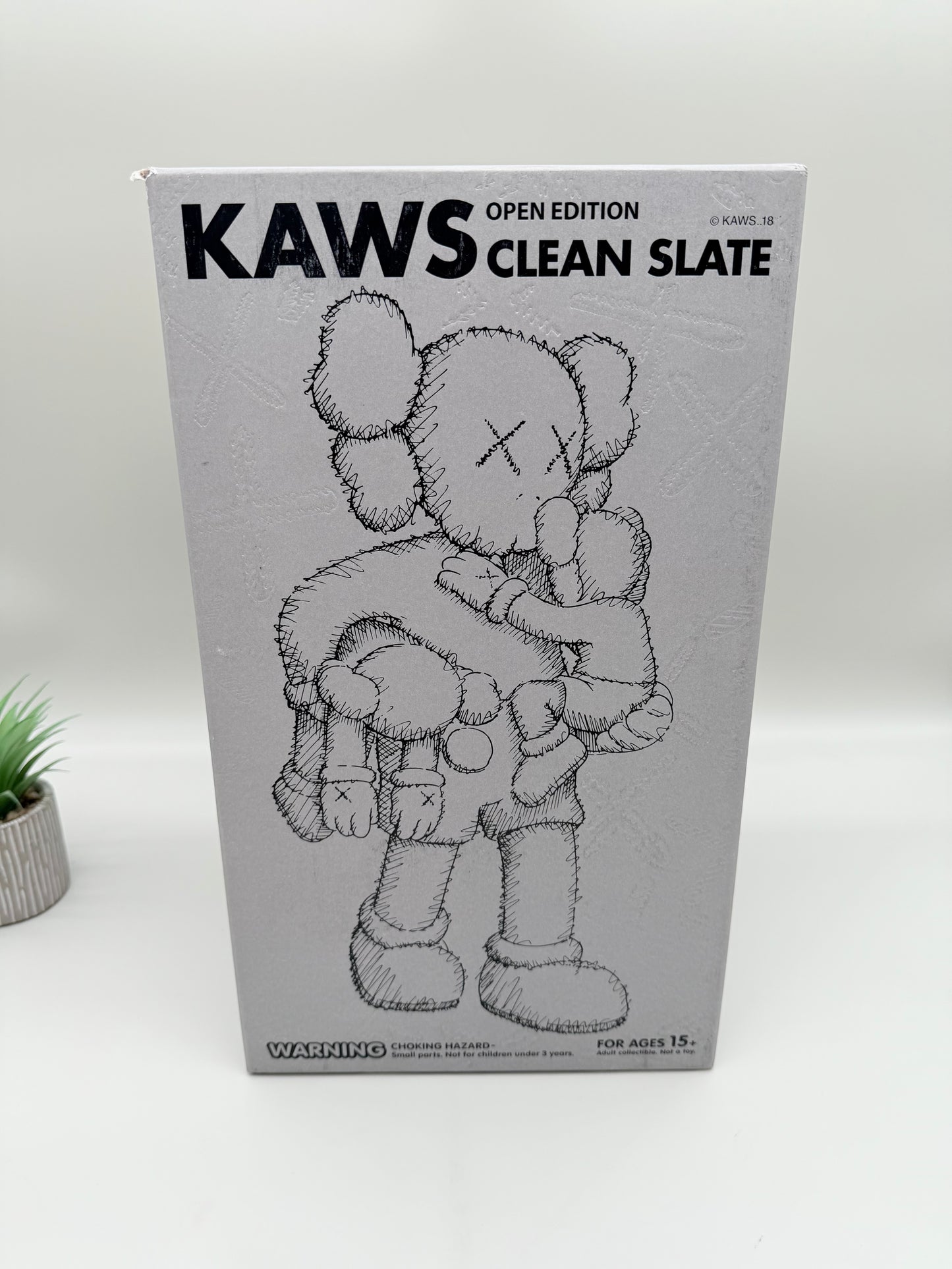 KAWS 'Clean Slate' Vinyl Figure Grey