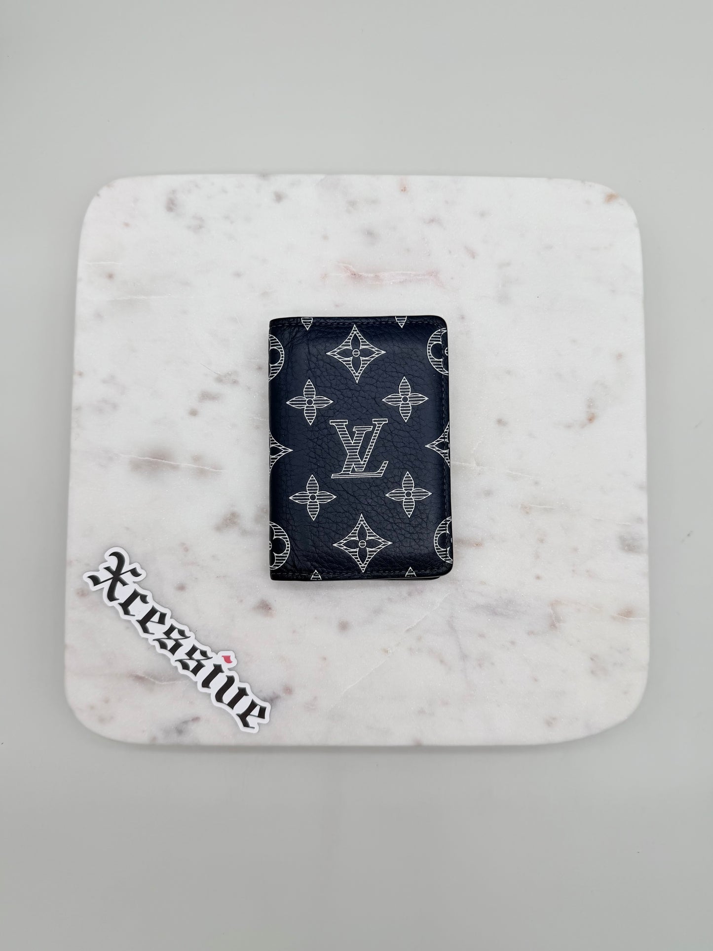 Louis Vuitton Pocket Organizer Monogram Shadow Navy