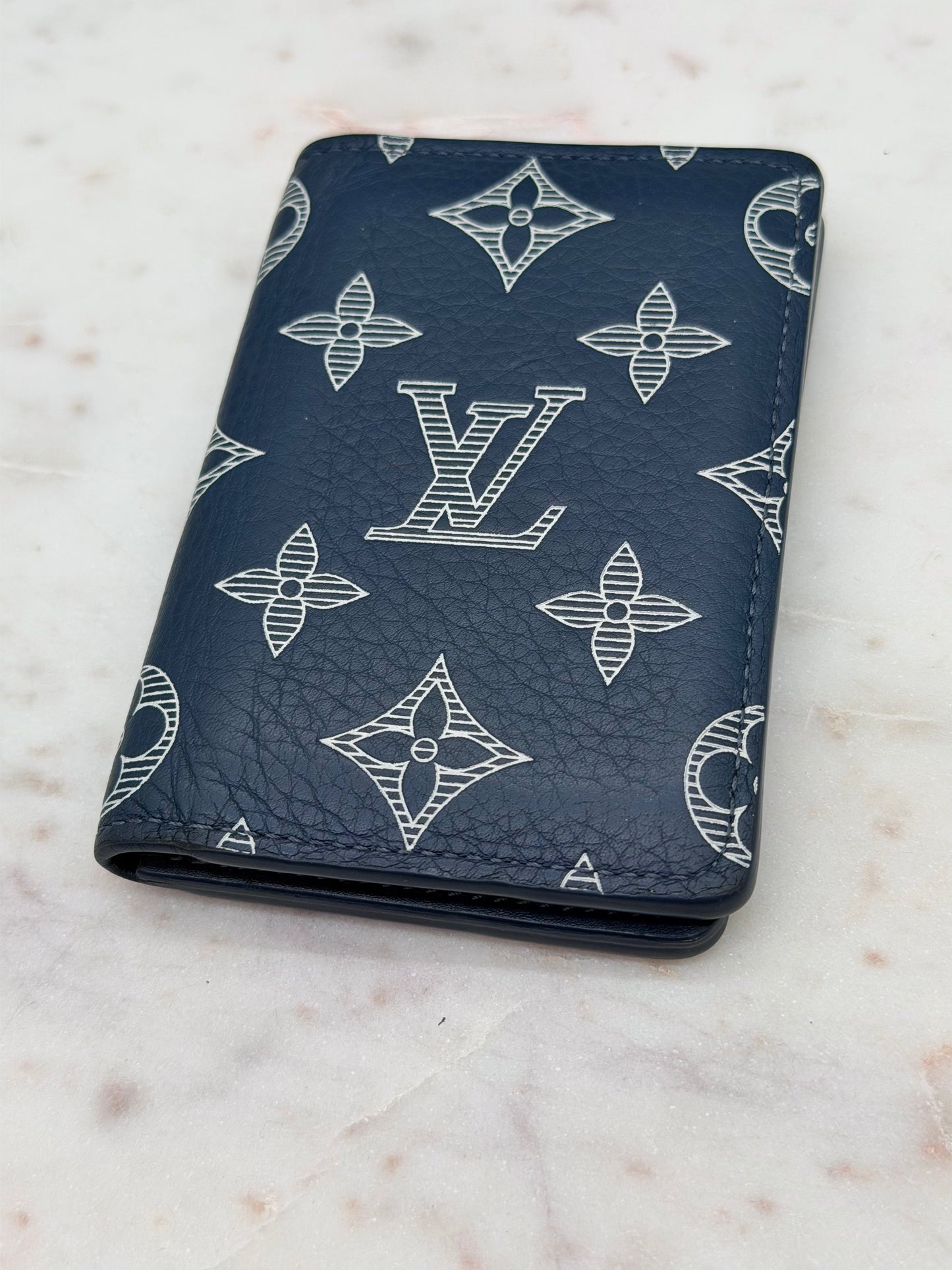 Louis Vuitton Pocket Organizer Monogram Shadow Navy