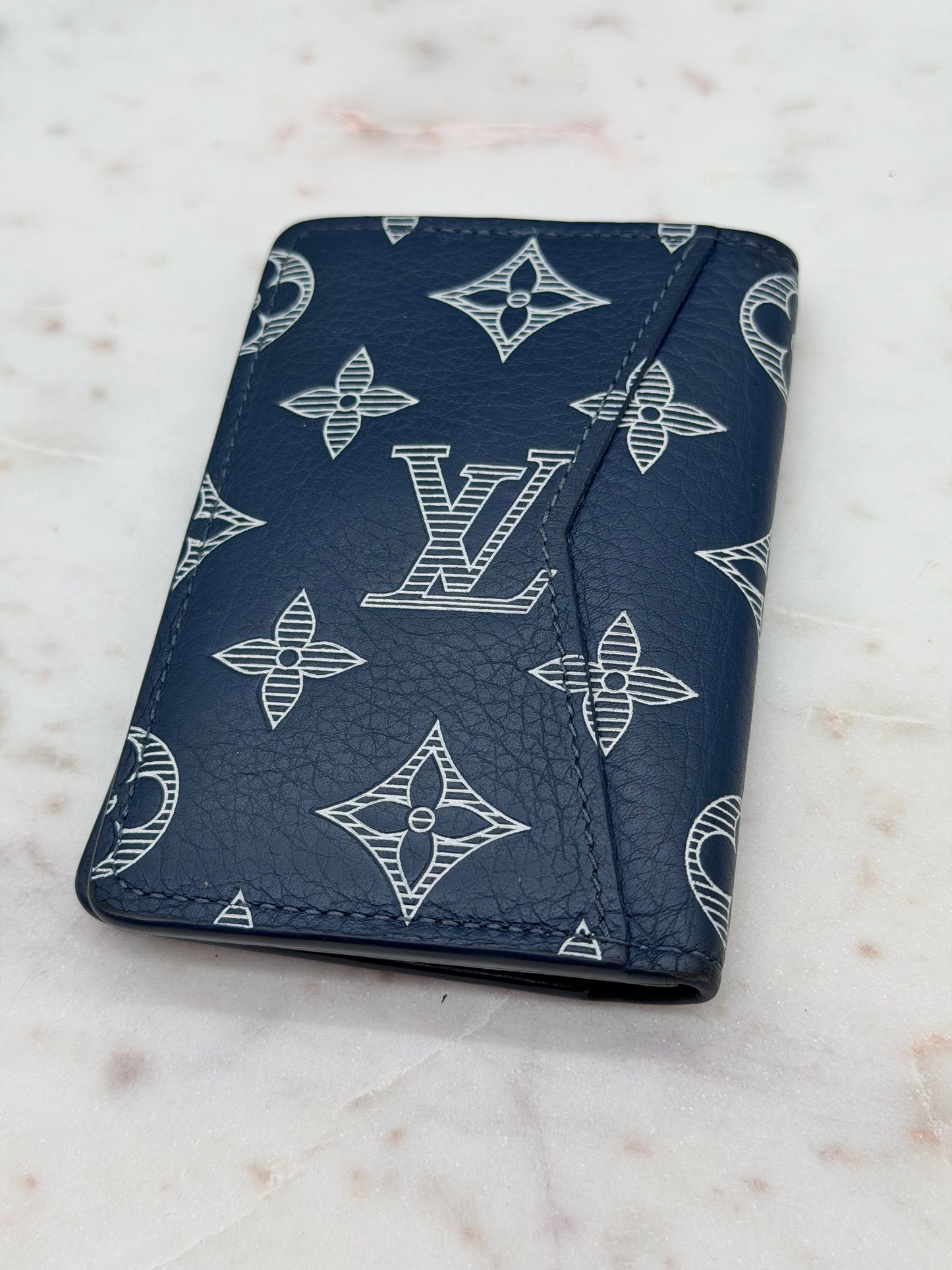 Louis Vuitton Pocket Organizer Monogram Shadow Navy
