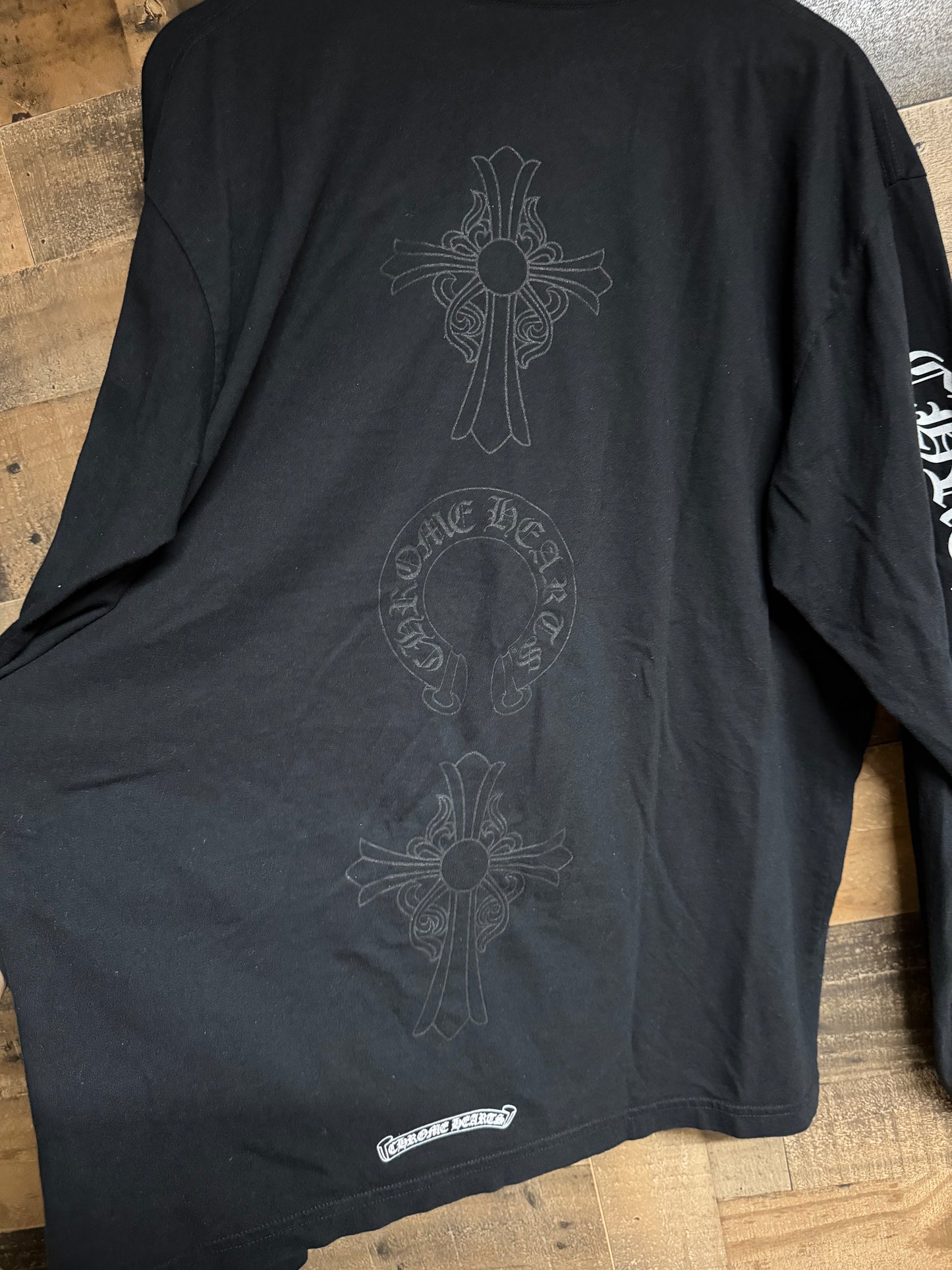 Chrome Hearts Tonal Cross & Horseshoe Long Sleeve Shirt