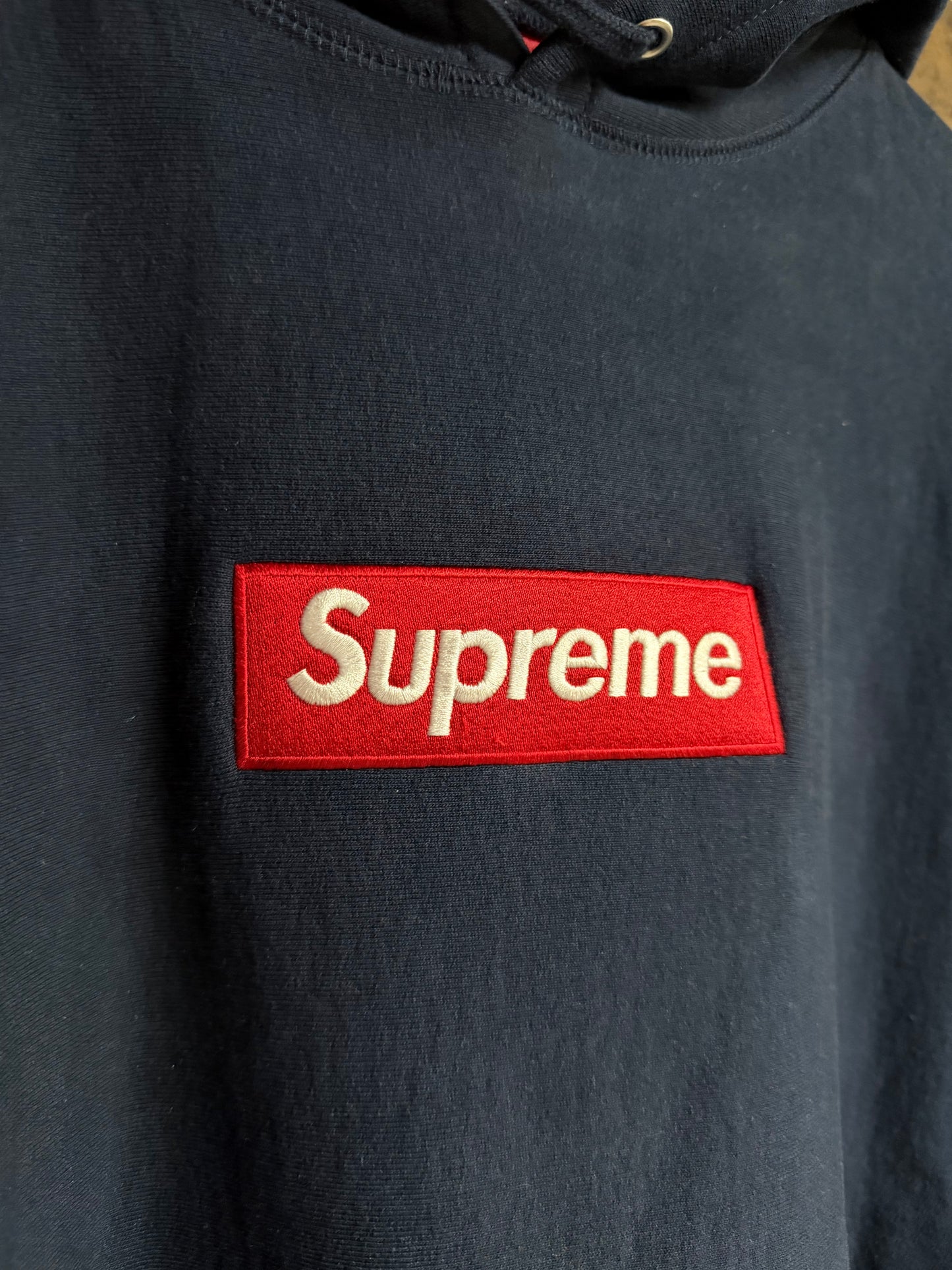 Supreme Navy Box Logo Hoodie