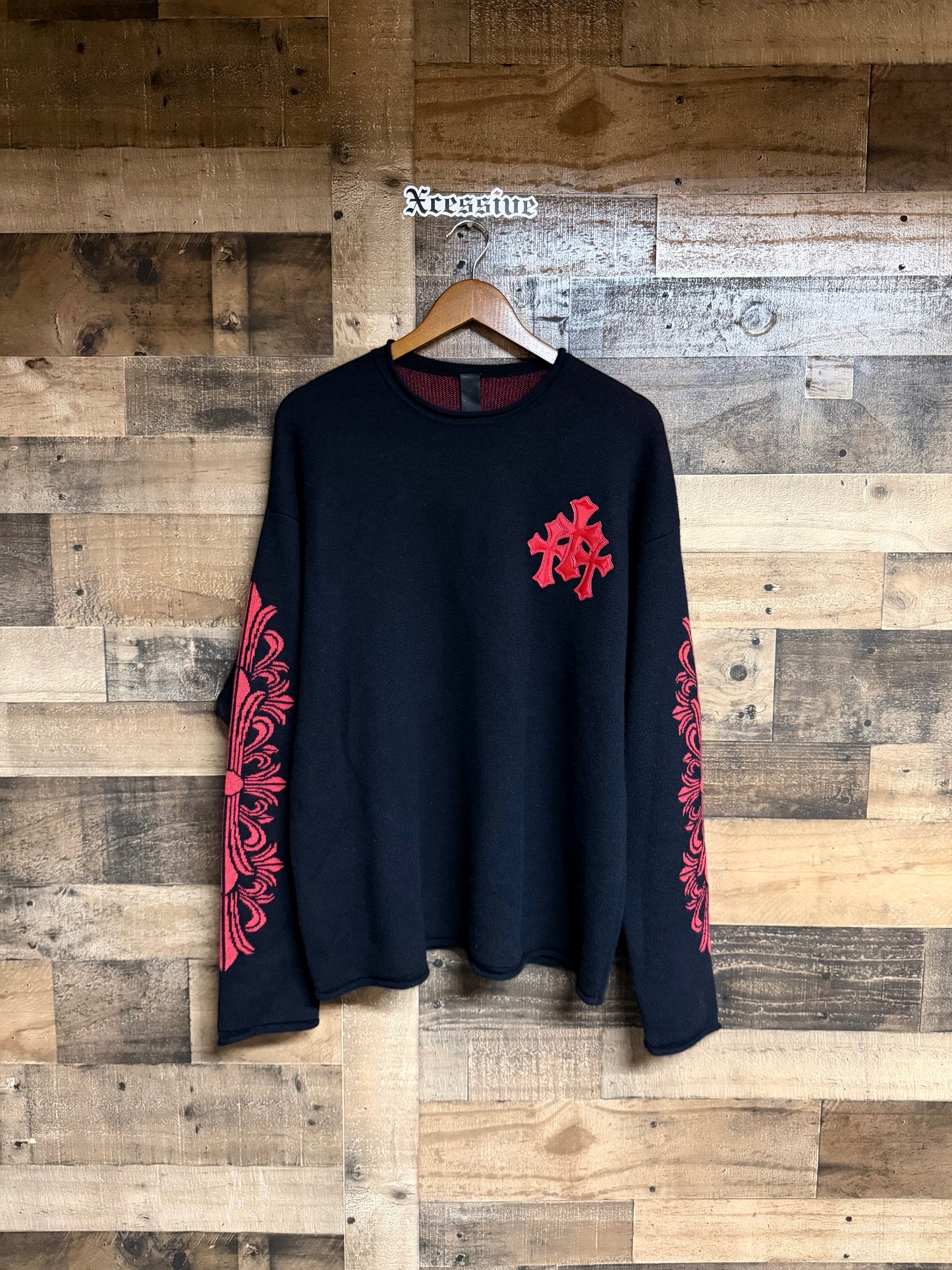 Chrome Hearts Red Cross Patch Cashmere Sweater
