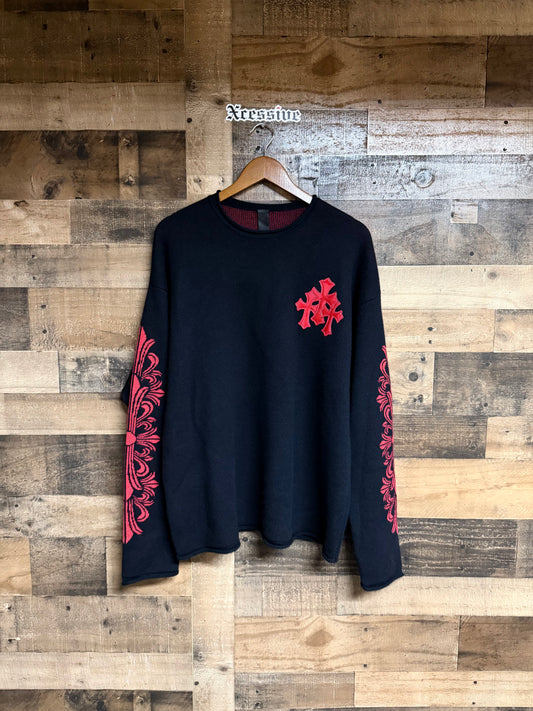 Chrome Hearts Red Cross Patch Cashmere Sweater