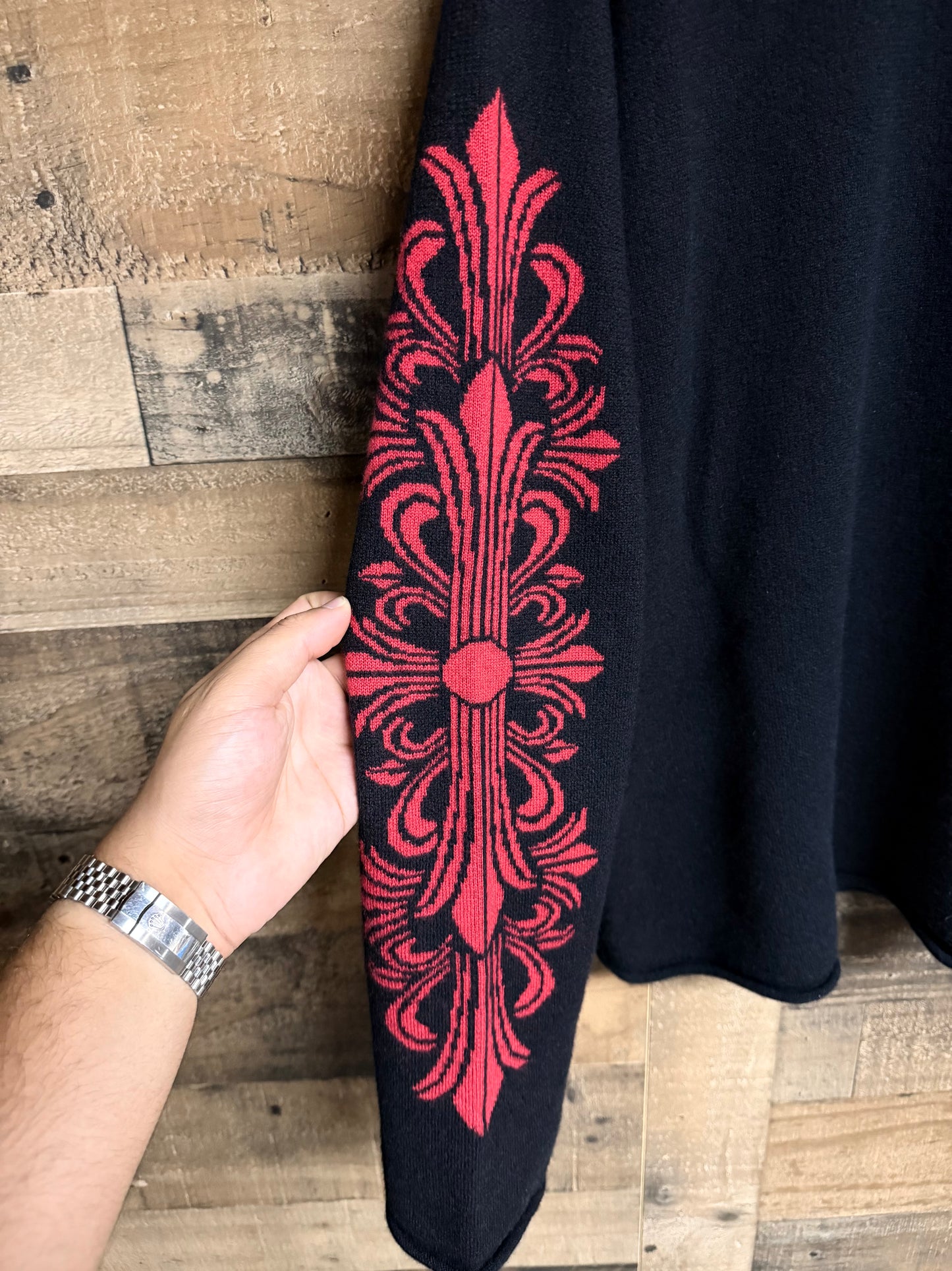 Chrome Hearts Red Cross Patch Cashmere Sweater