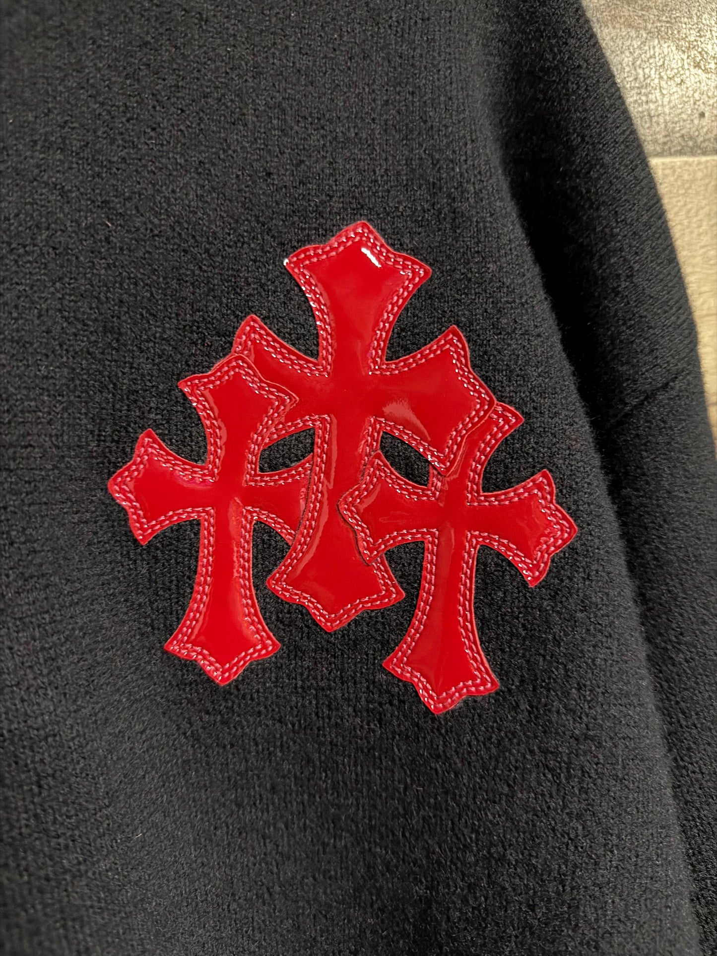 Chrome Hearts Red Cross Patch Cashmere Sweater