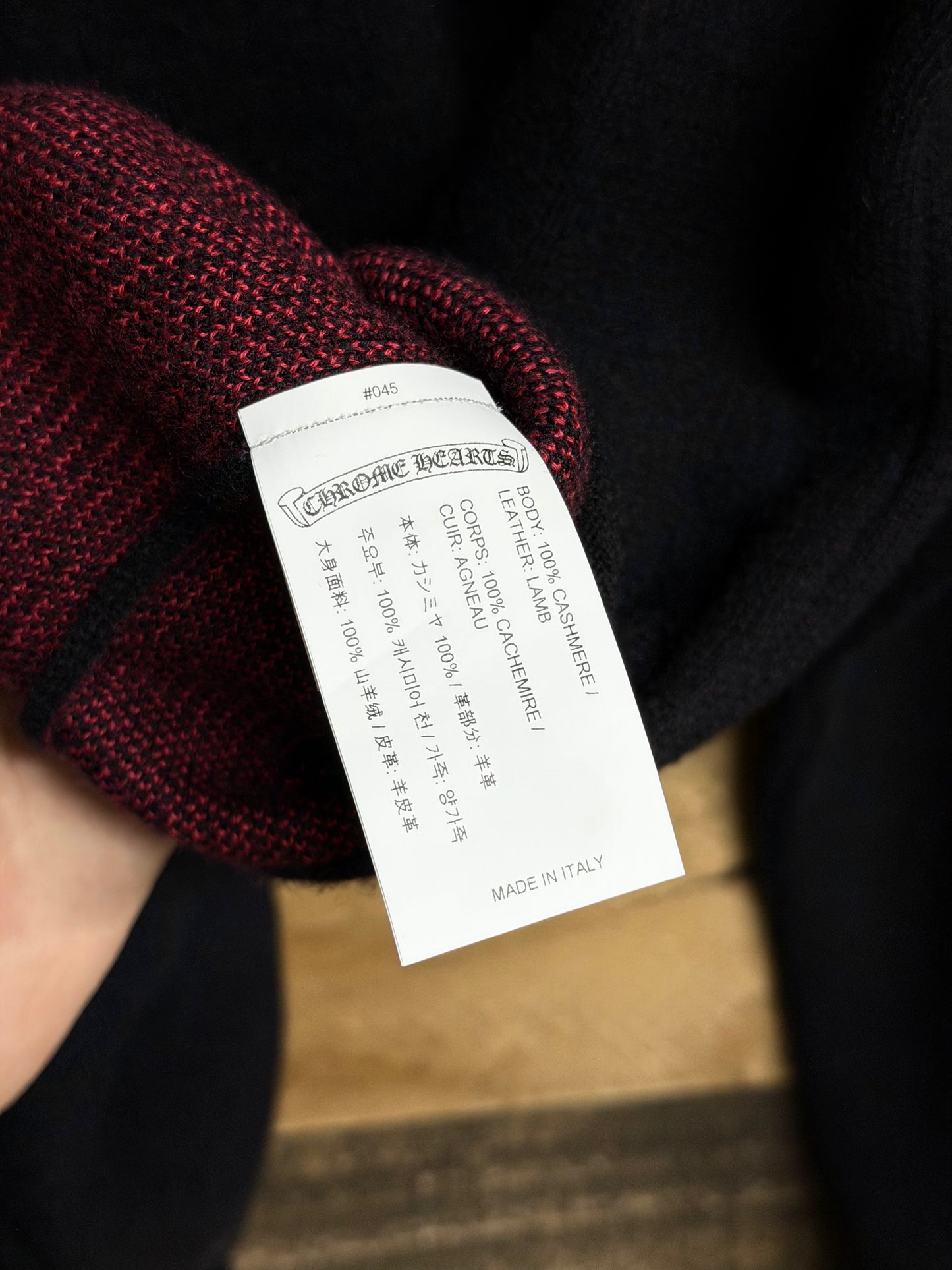Chrome Hearts Red Cross Patch Cashmere Sweater