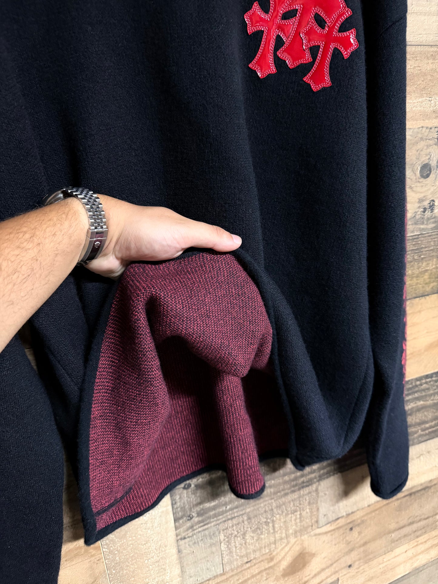 Chrome Hearts Red Cross Patch Cashmere Sweater