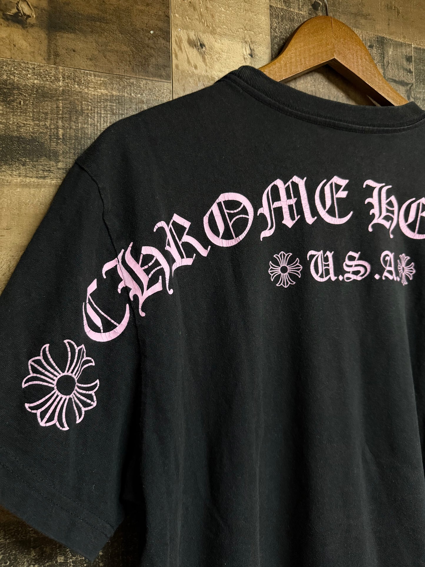 Chrome Hearts Matty Boy Pink Arc Logo Tee