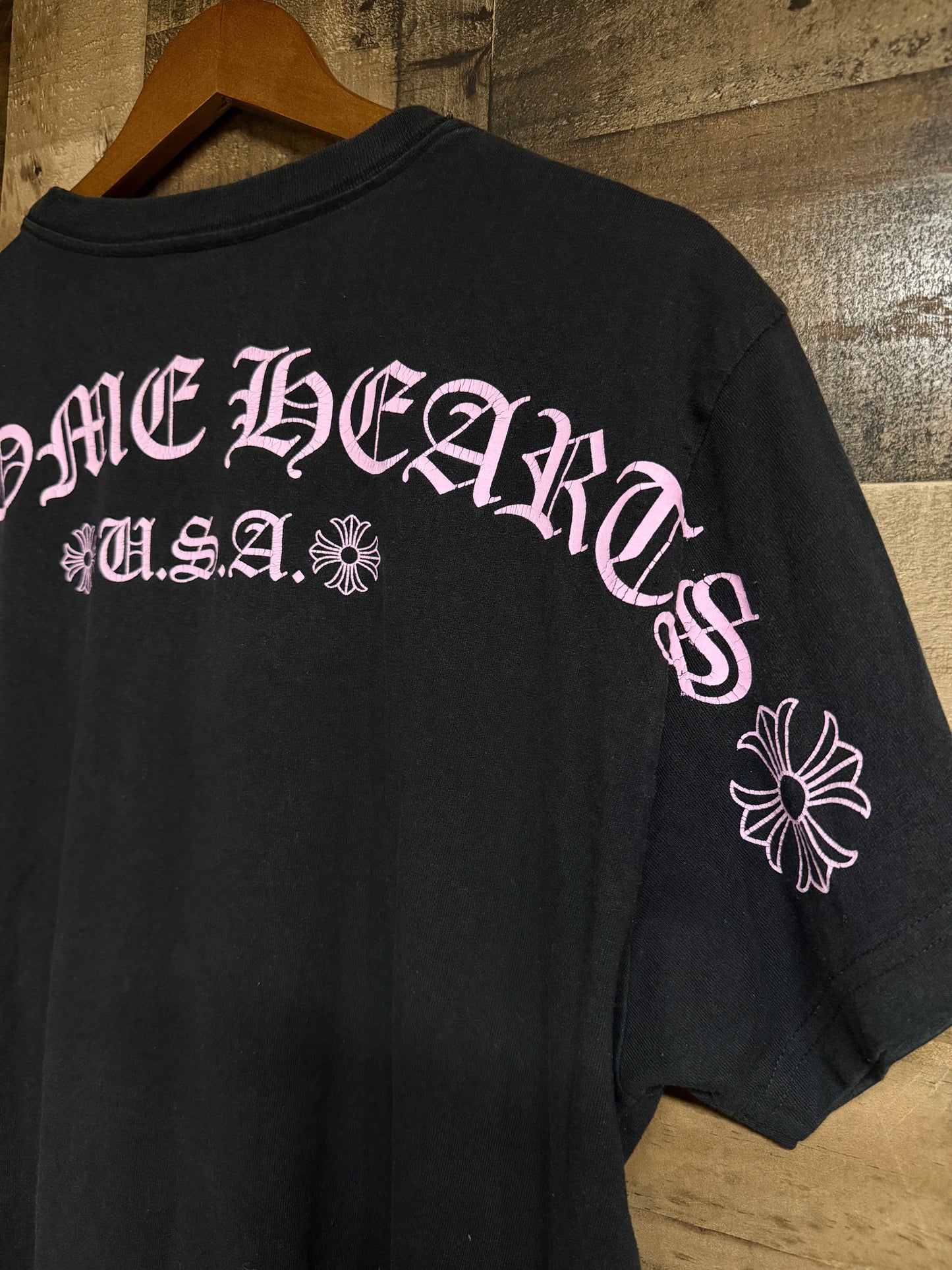 Chrome Hearts Matty Boy Pink Arc Logo Tee
