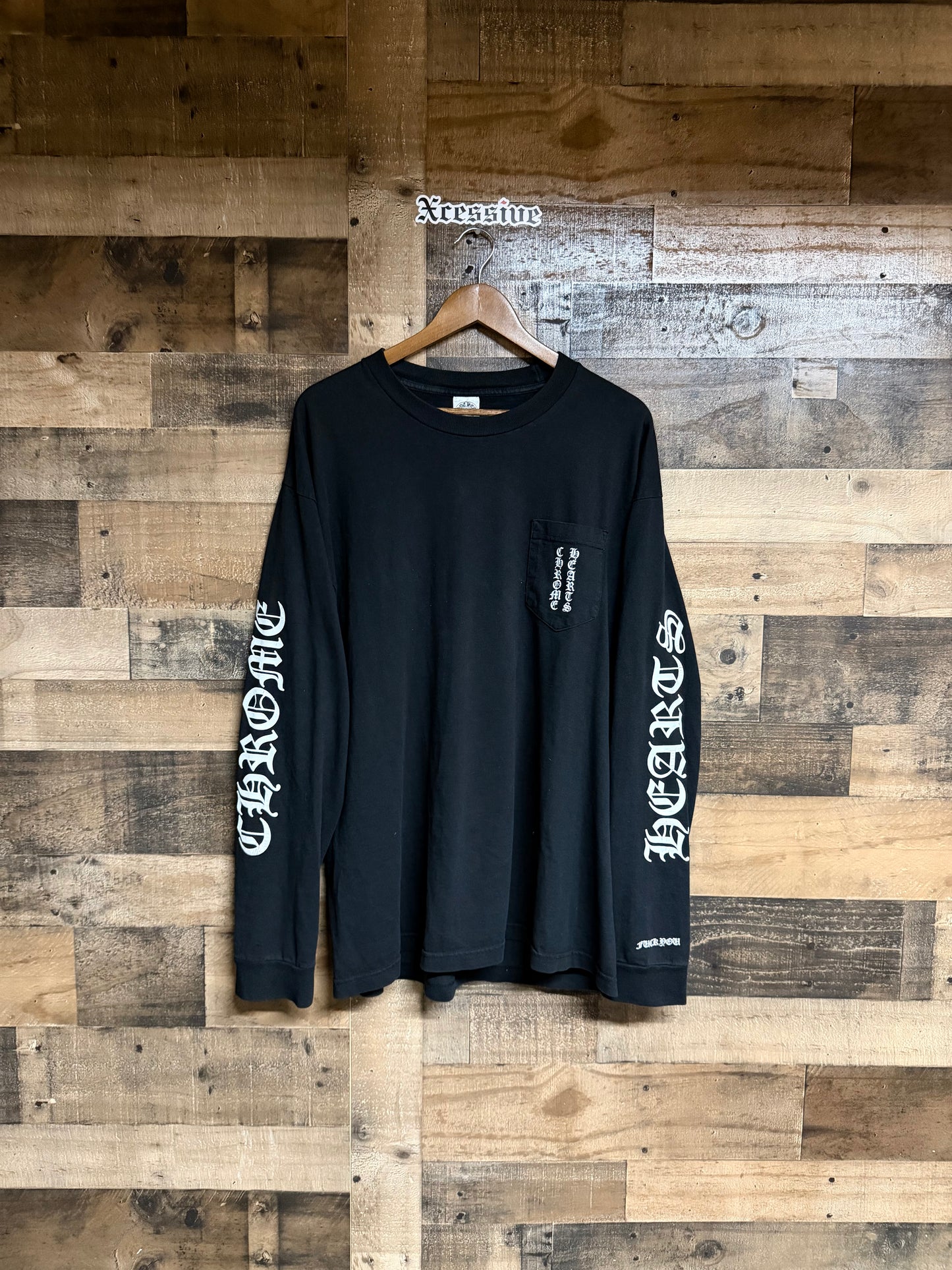 Chrome Hearts Vintage Vertical Logo Long Sleeve Tee