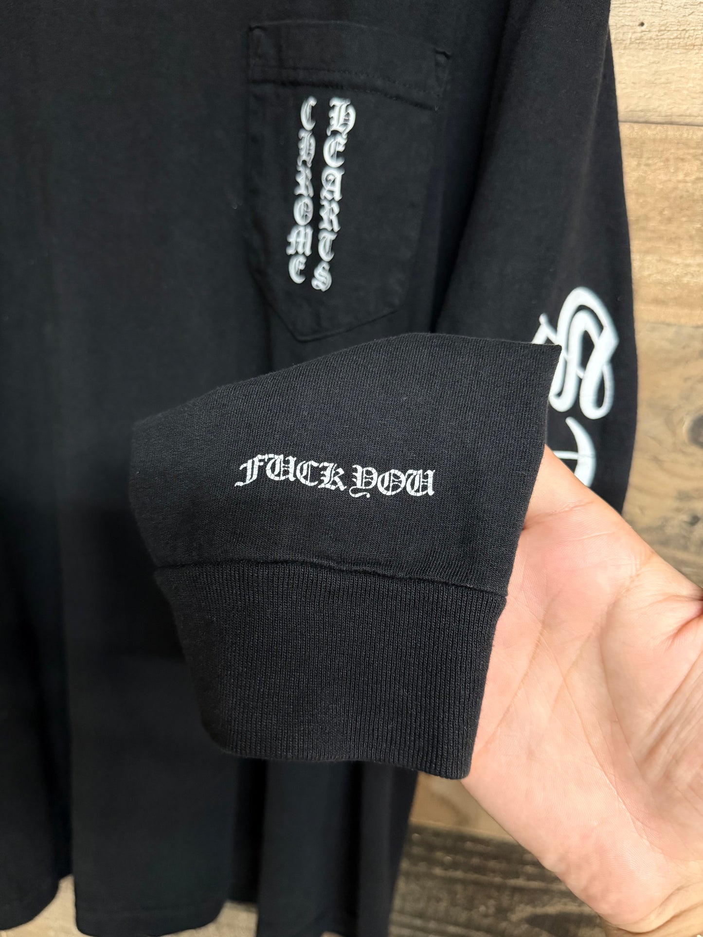 Chrome Hearts Vintage Vertical Logo Long Sleeve Tee
