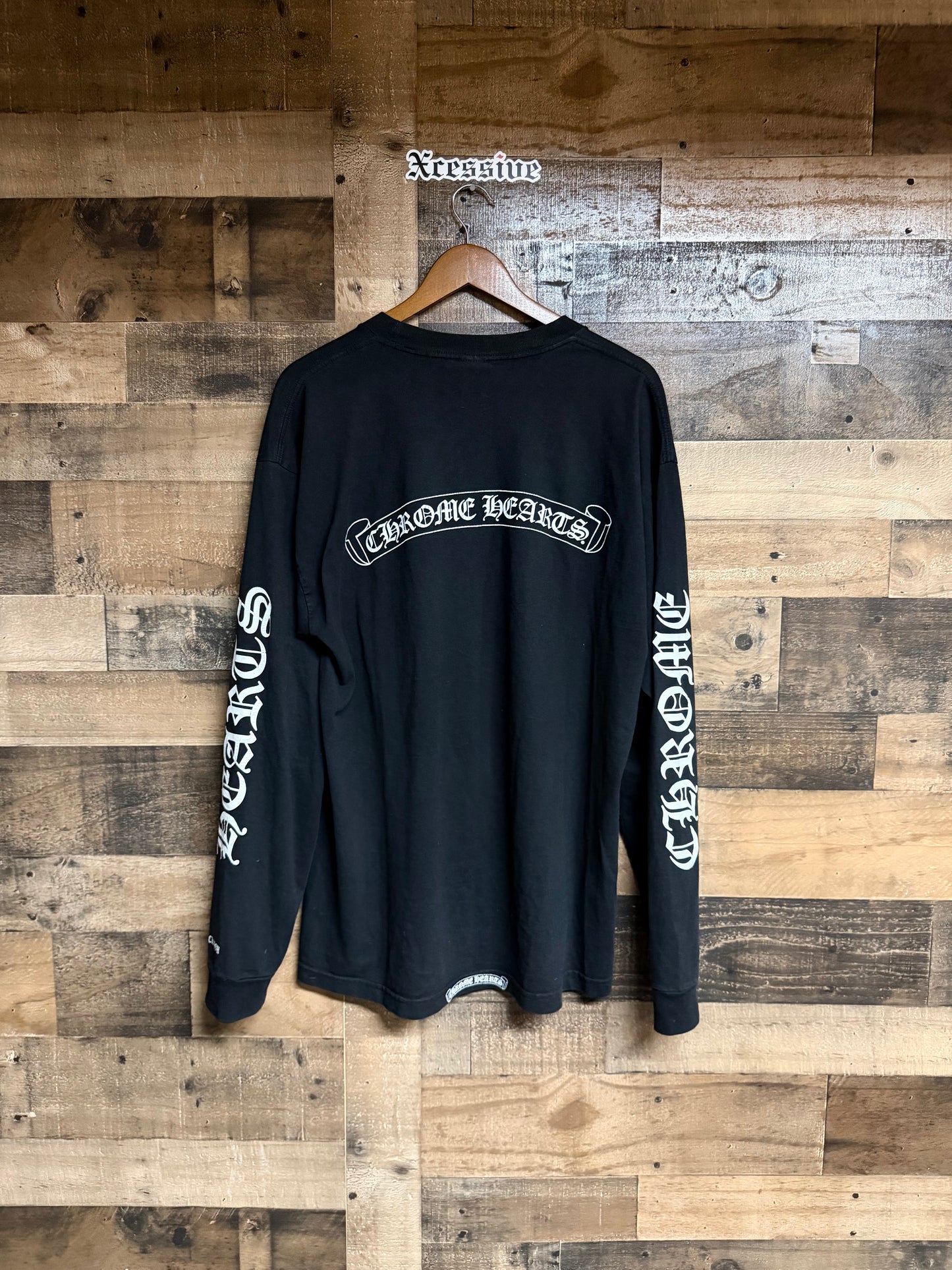 Chrome Hearts Vintage Vertical Logo Long Sleeve Tee