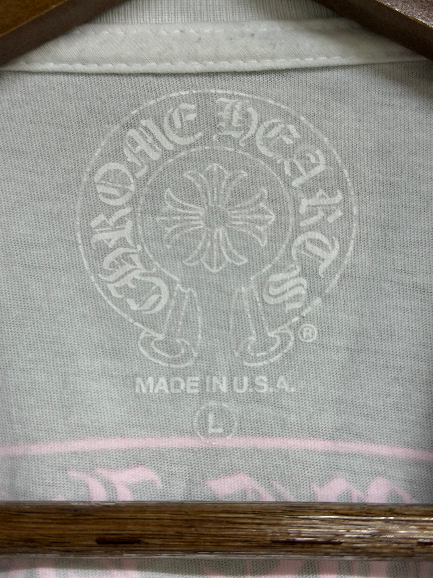 Chrome Hearts Pink Foti Harris White Tee