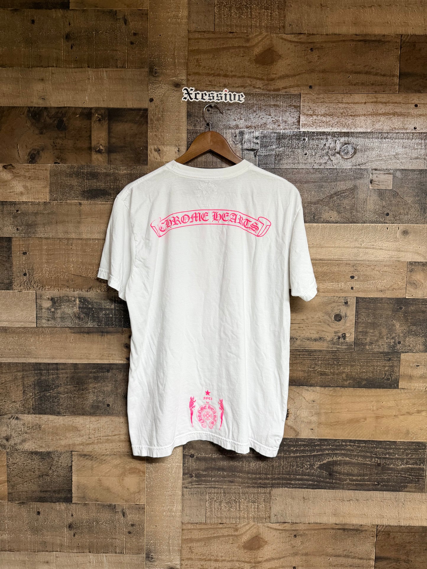 Chrome Hearts Pink Foti Harris White Tee