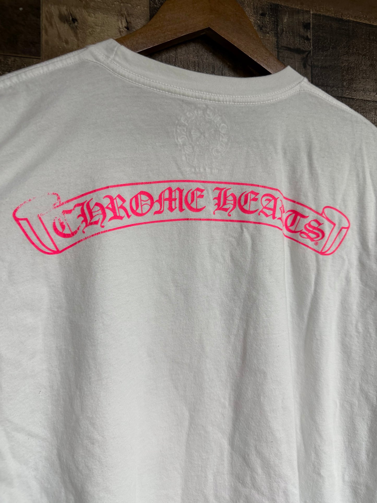 Chrome Hearts Pink Foti Harris White Tee