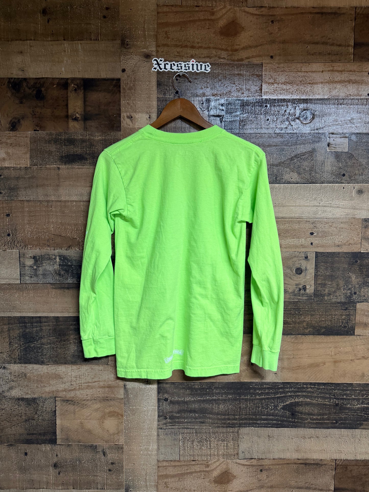 Chrome Hearts Neon Green Flames Long Sleeve Tee