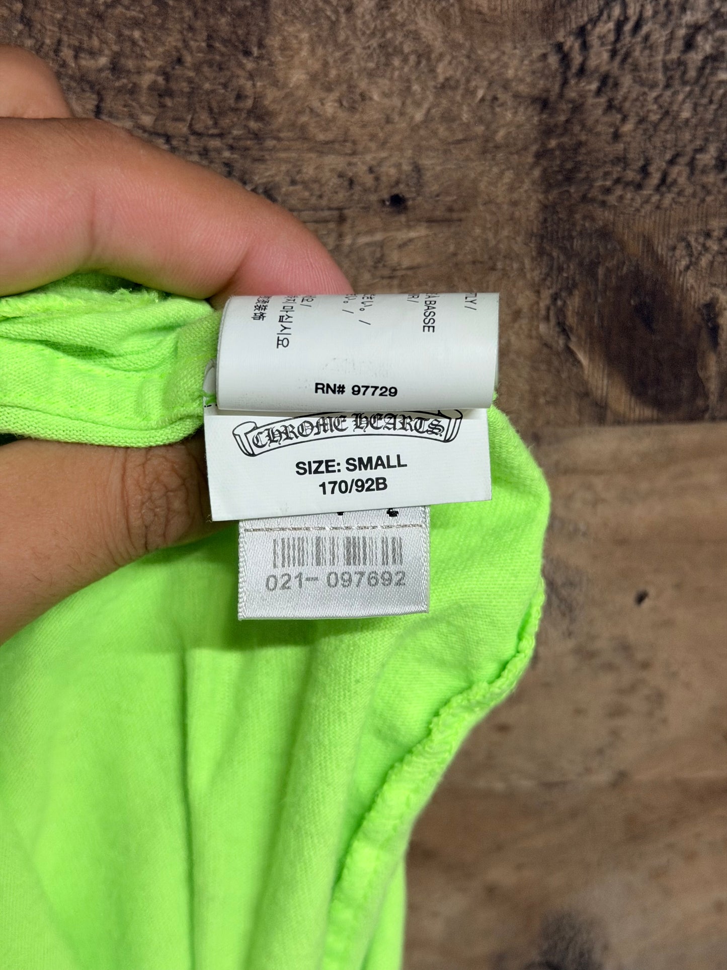 Chrome Hearts Neon Green Flames Long Sleeve Tee