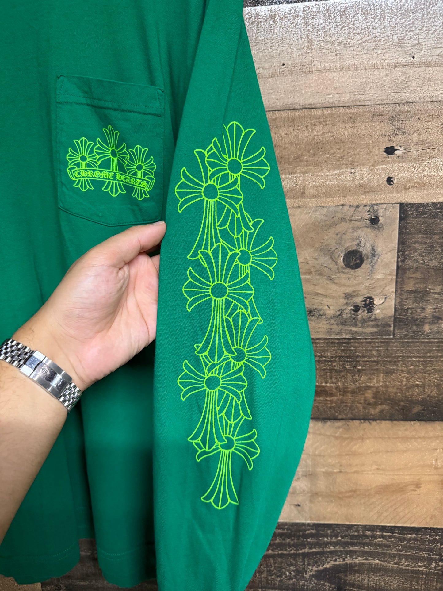 Chrome Hearts Green Cemetery Long Sleeve Shirt