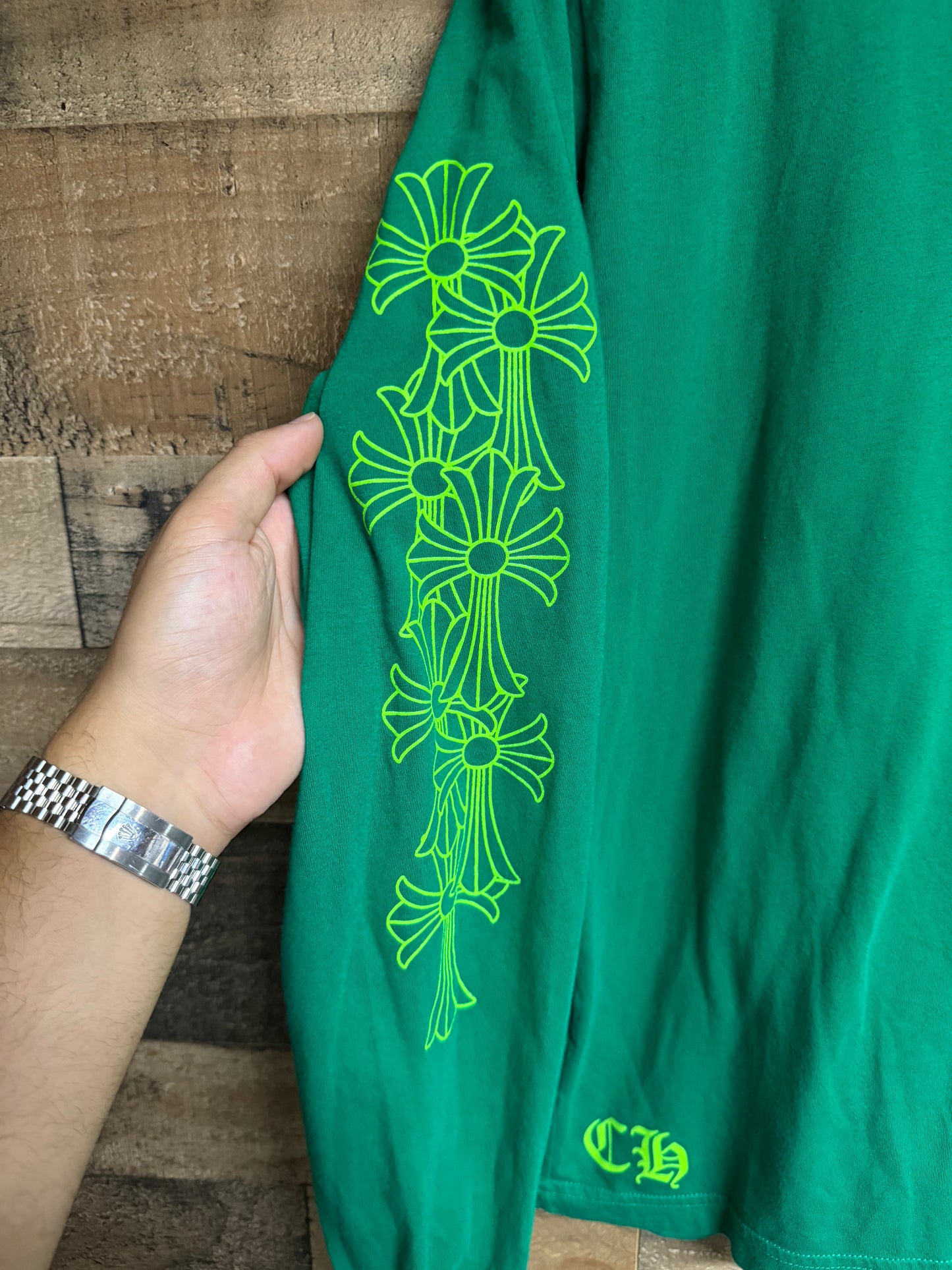 Chrome Hearts Green Cemetery Long Sleeve Shirt