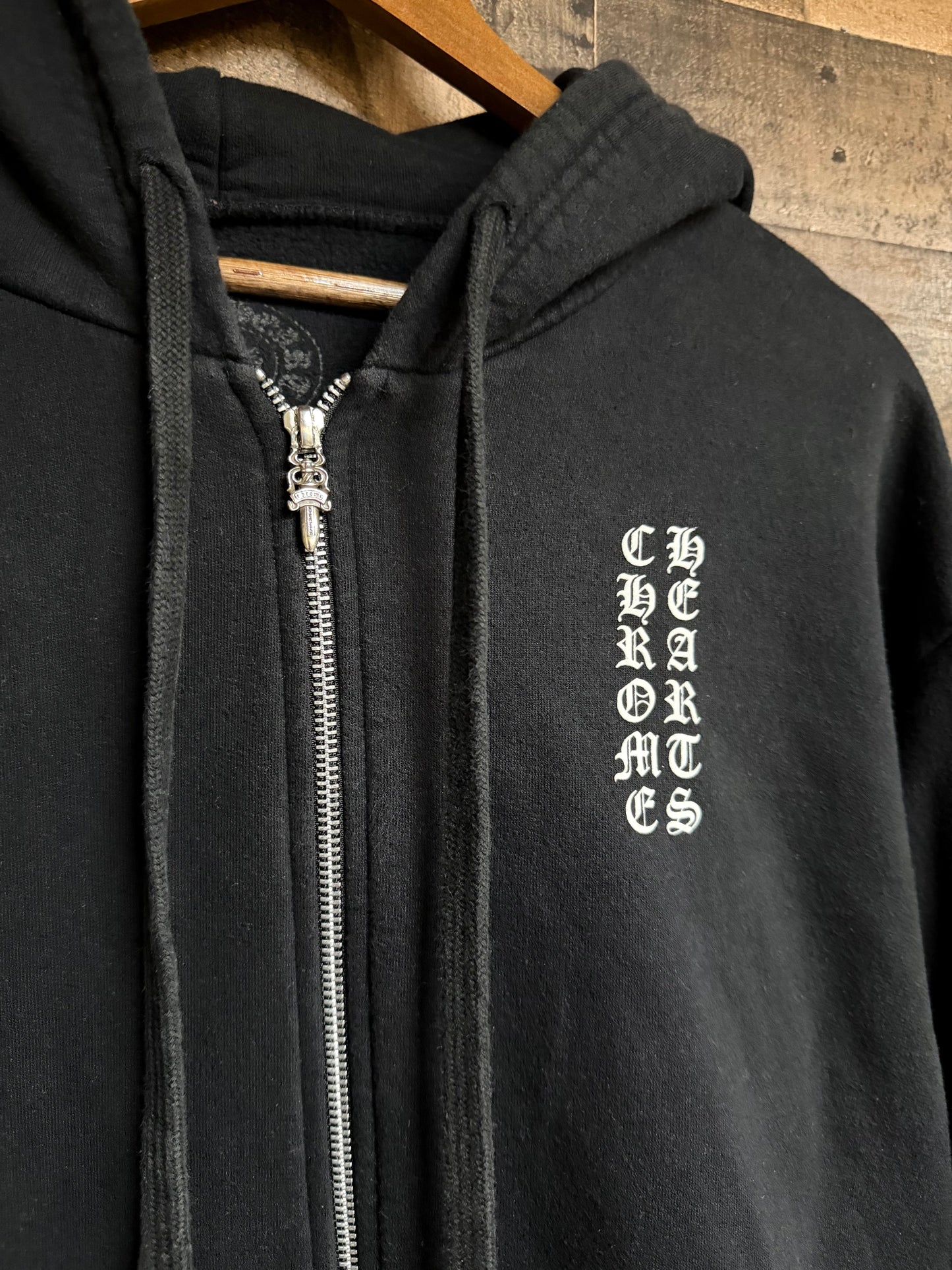 Chrome Hearts Vertical Logo Zip Up Hoodie
