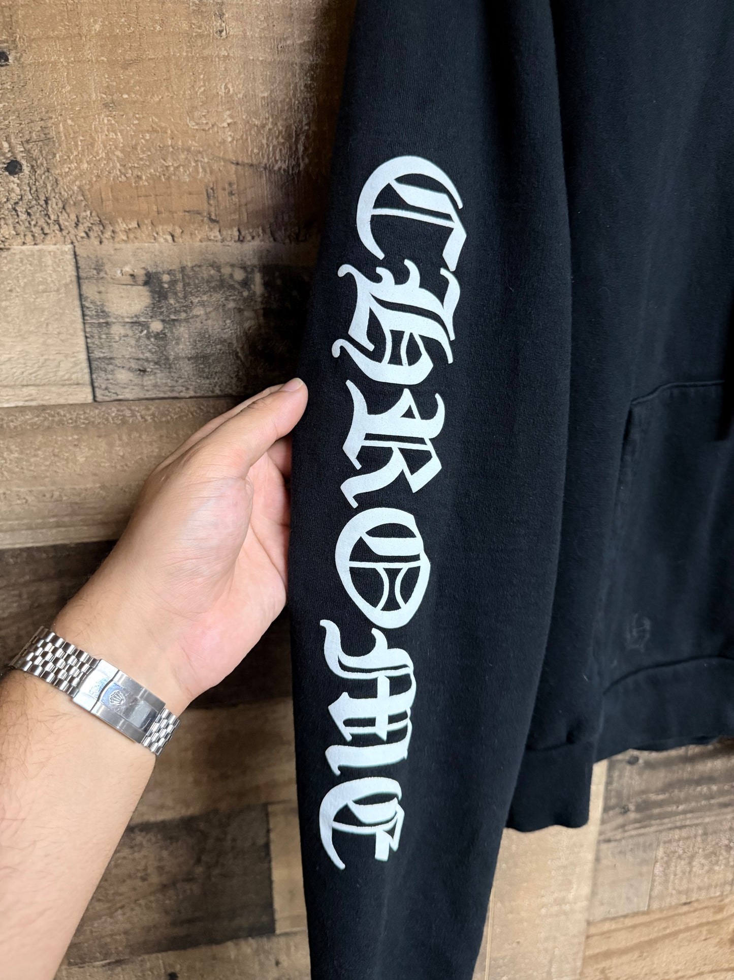 Chrome Hearts Vertical Logo Zip Up Hoodie