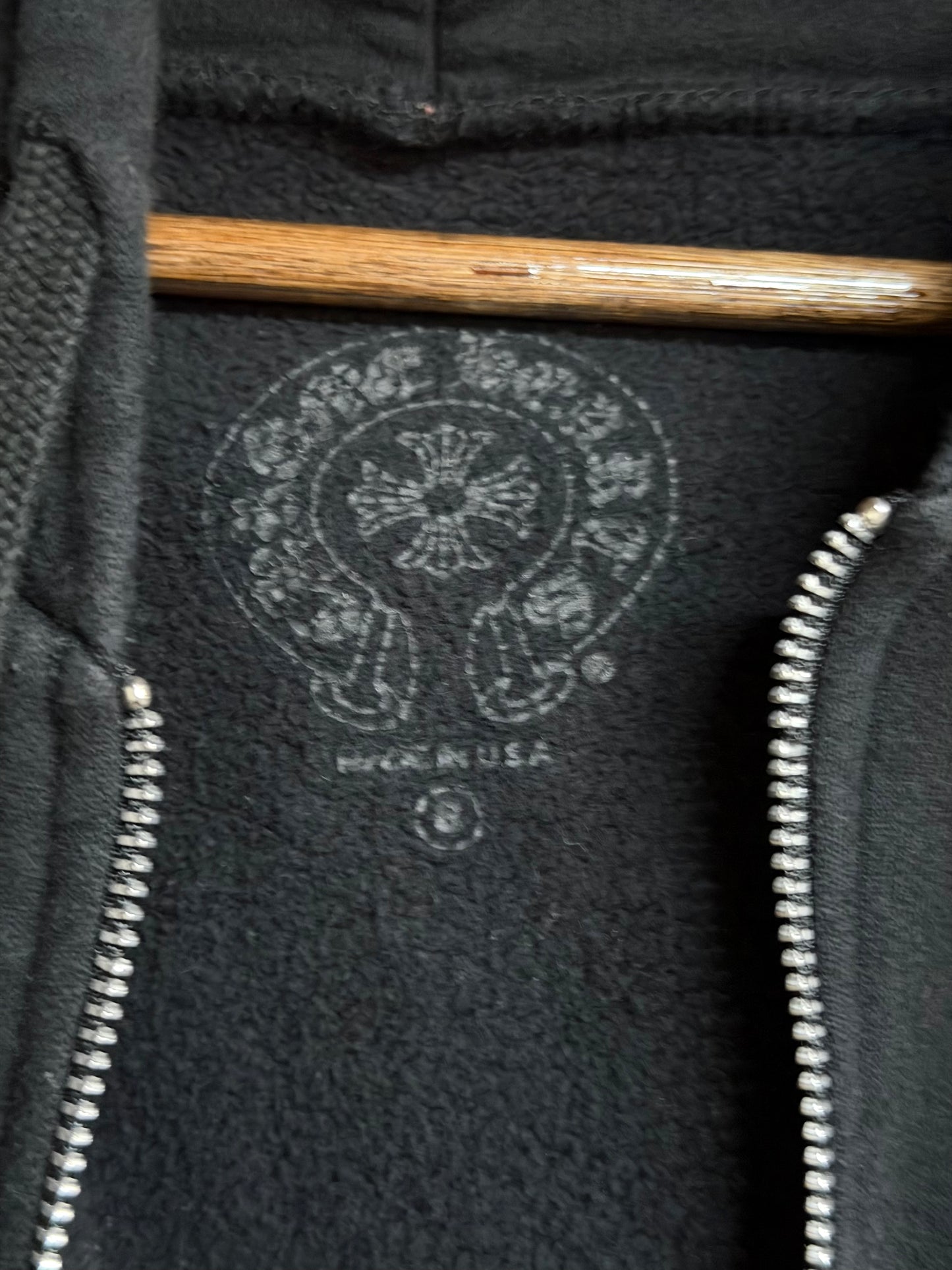 Chrome Hearts Vertical Logo Zip Up Hoodie