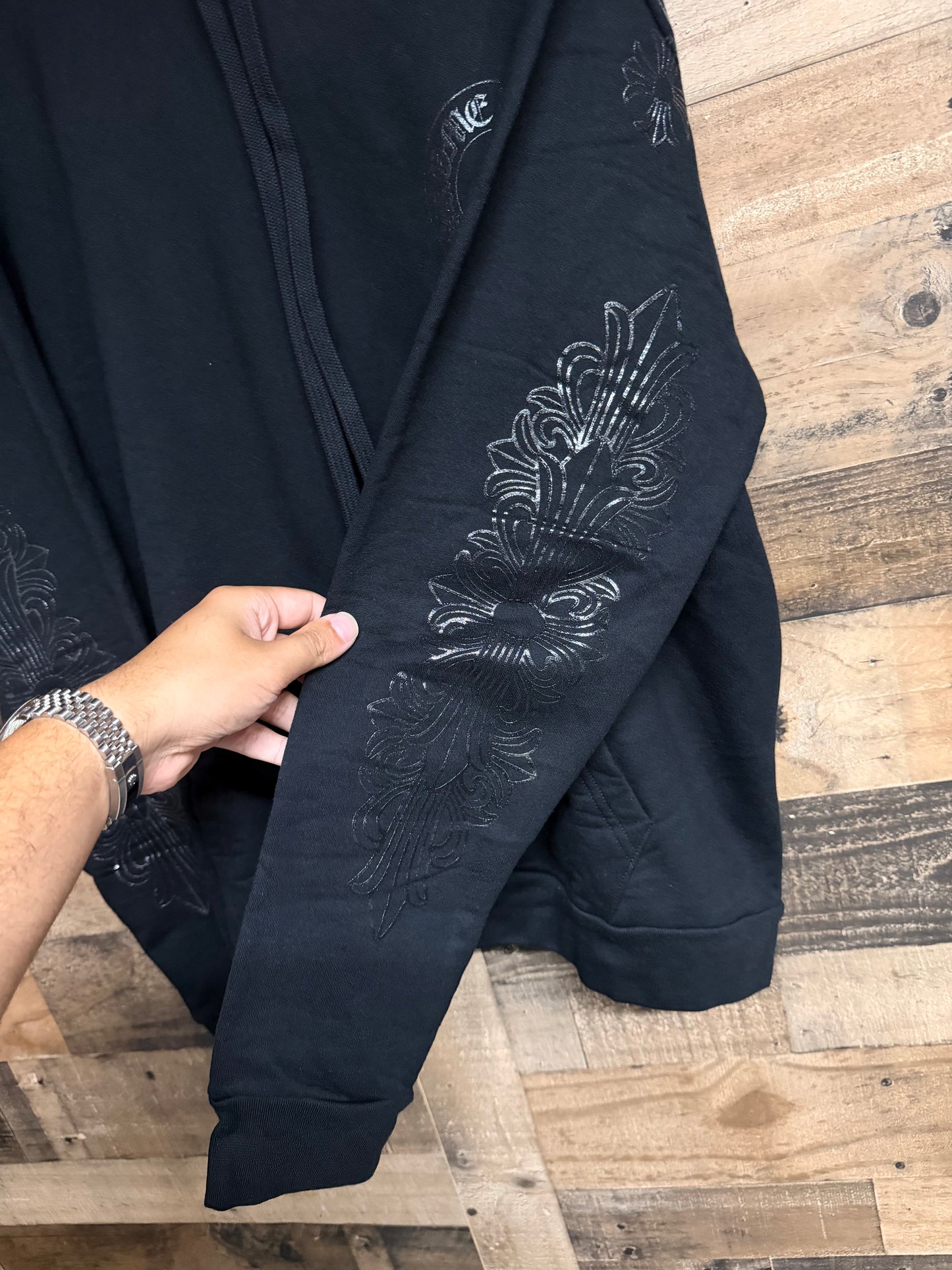 Chrome Hearts Black Floral Hoodie