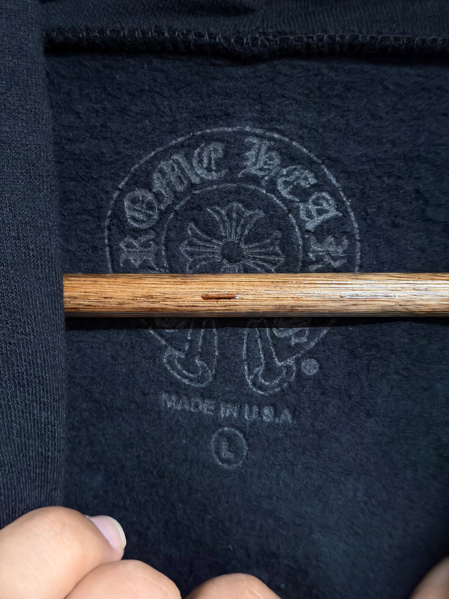 Chrome Hearts Black Blue Vertical Logo Hoodie