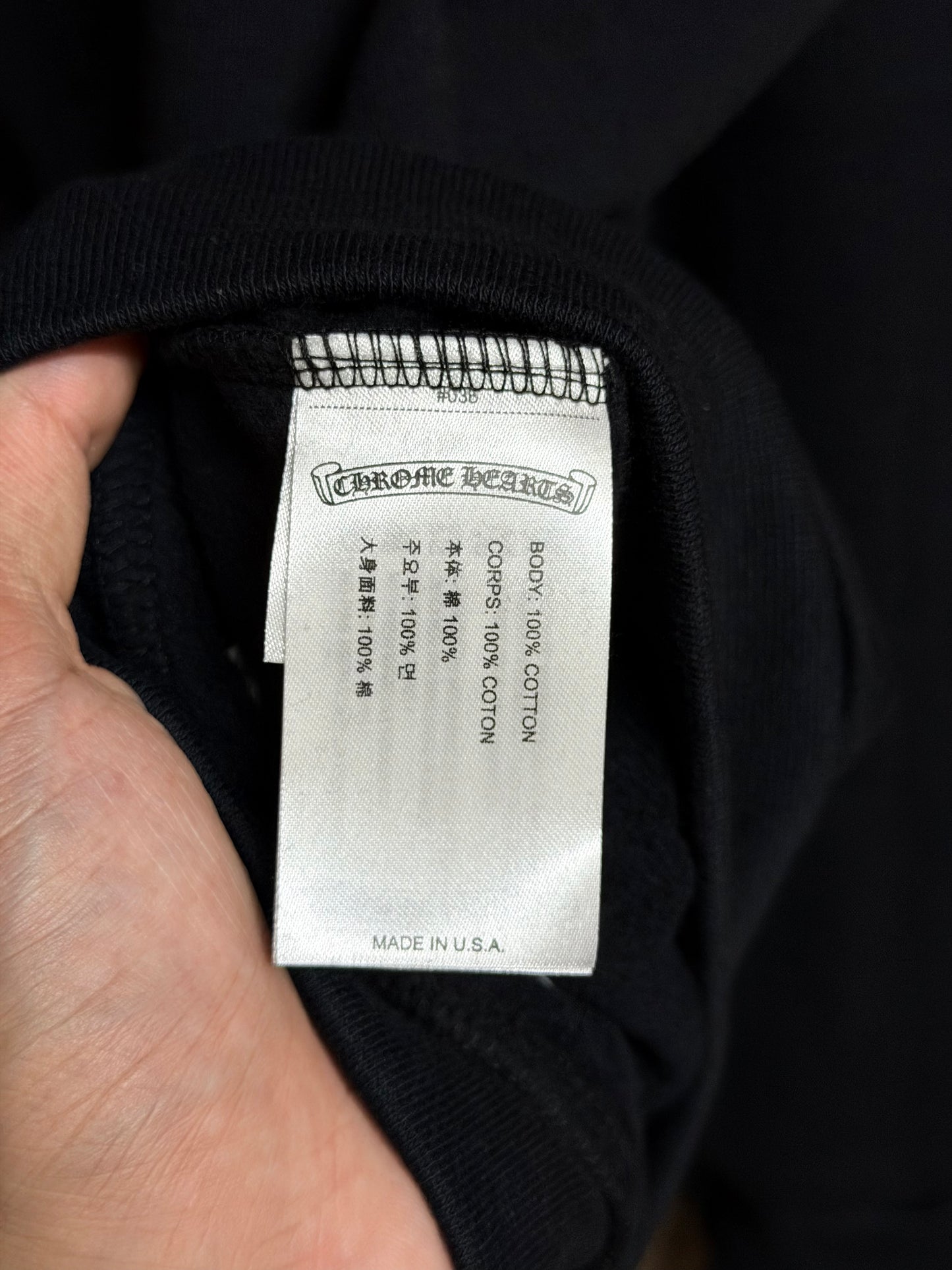 Chrome Hearts Black Blue Vertical Logo Hoodie