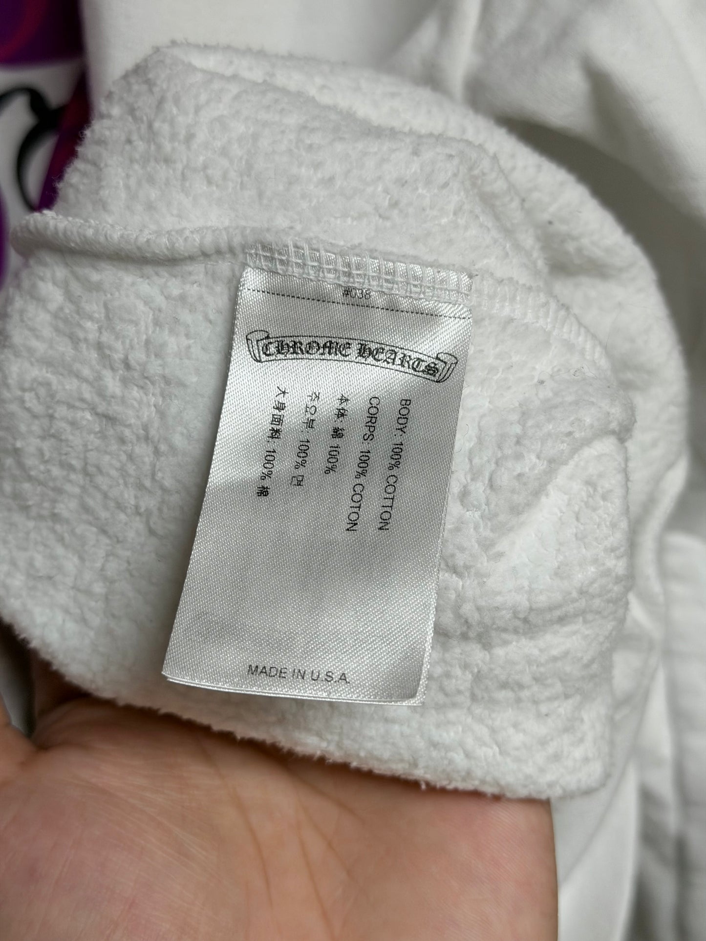 Chrome Hearts White Eye Chart Dagger Hoodie